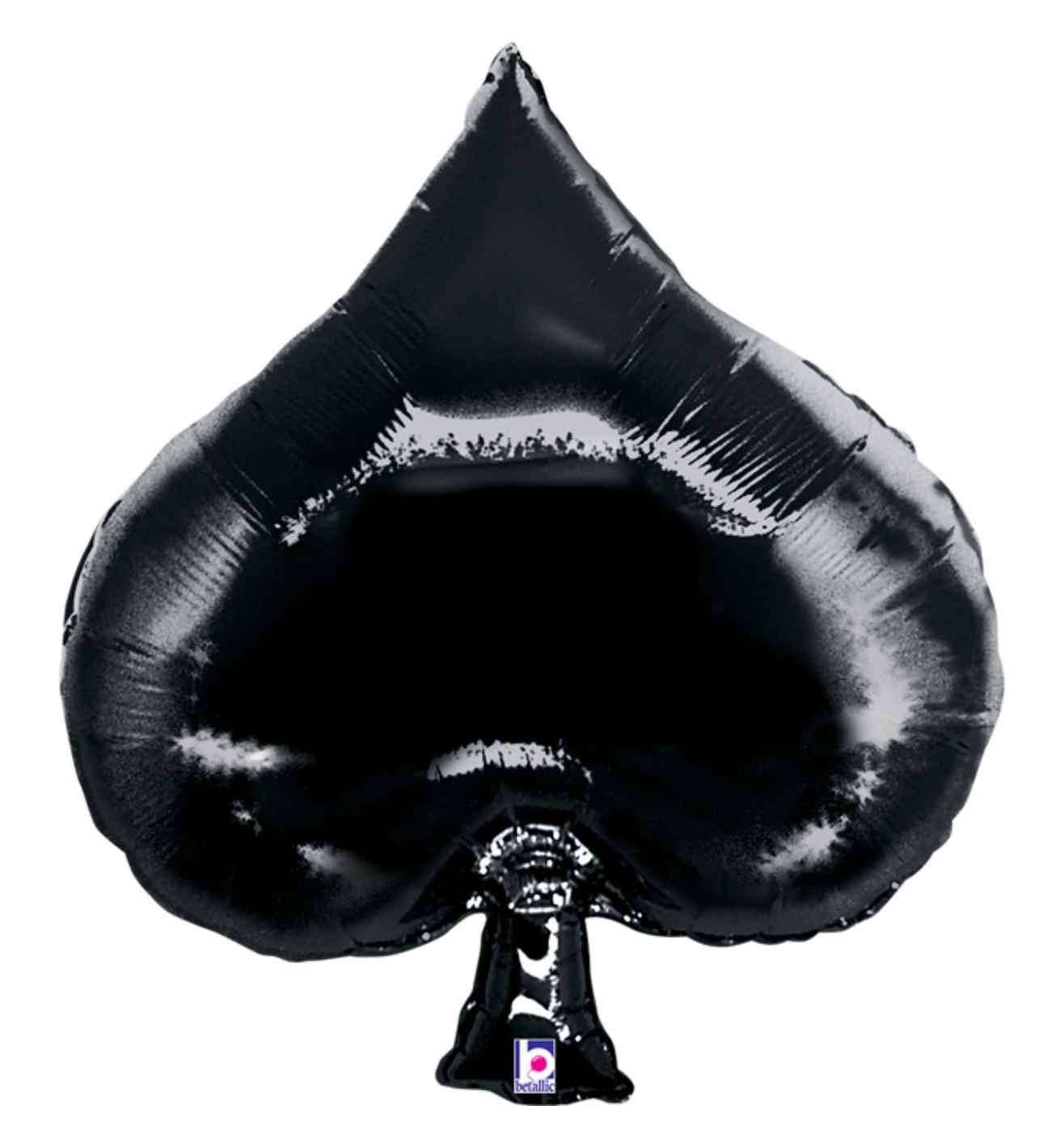 35" Betallic Casino Spade Foil Balloon