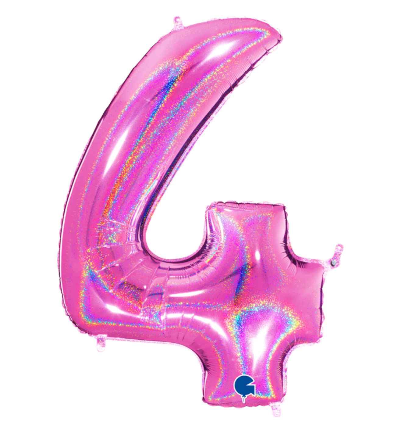 40" Grabo Glitter Holographic Fuxia Number 4