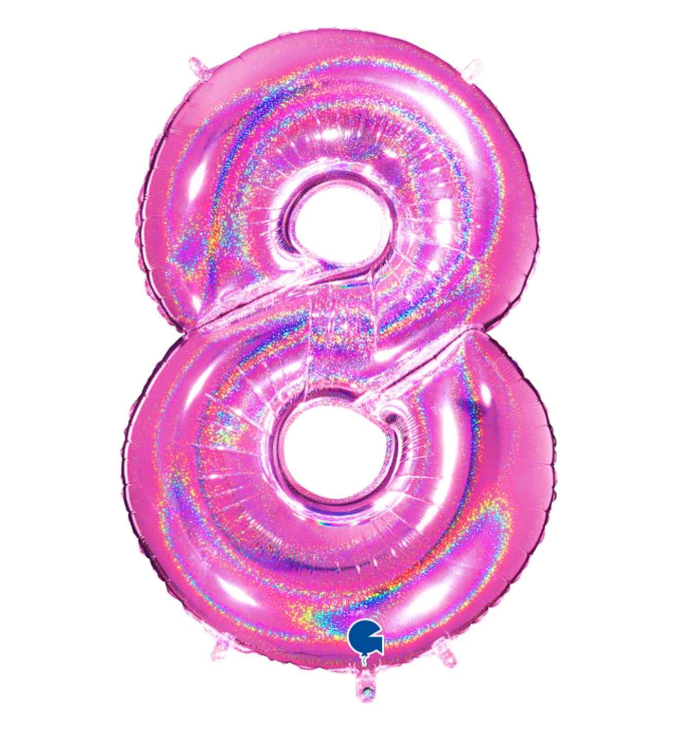 40" Grabo Glitter Holographic Fuxia Number 8