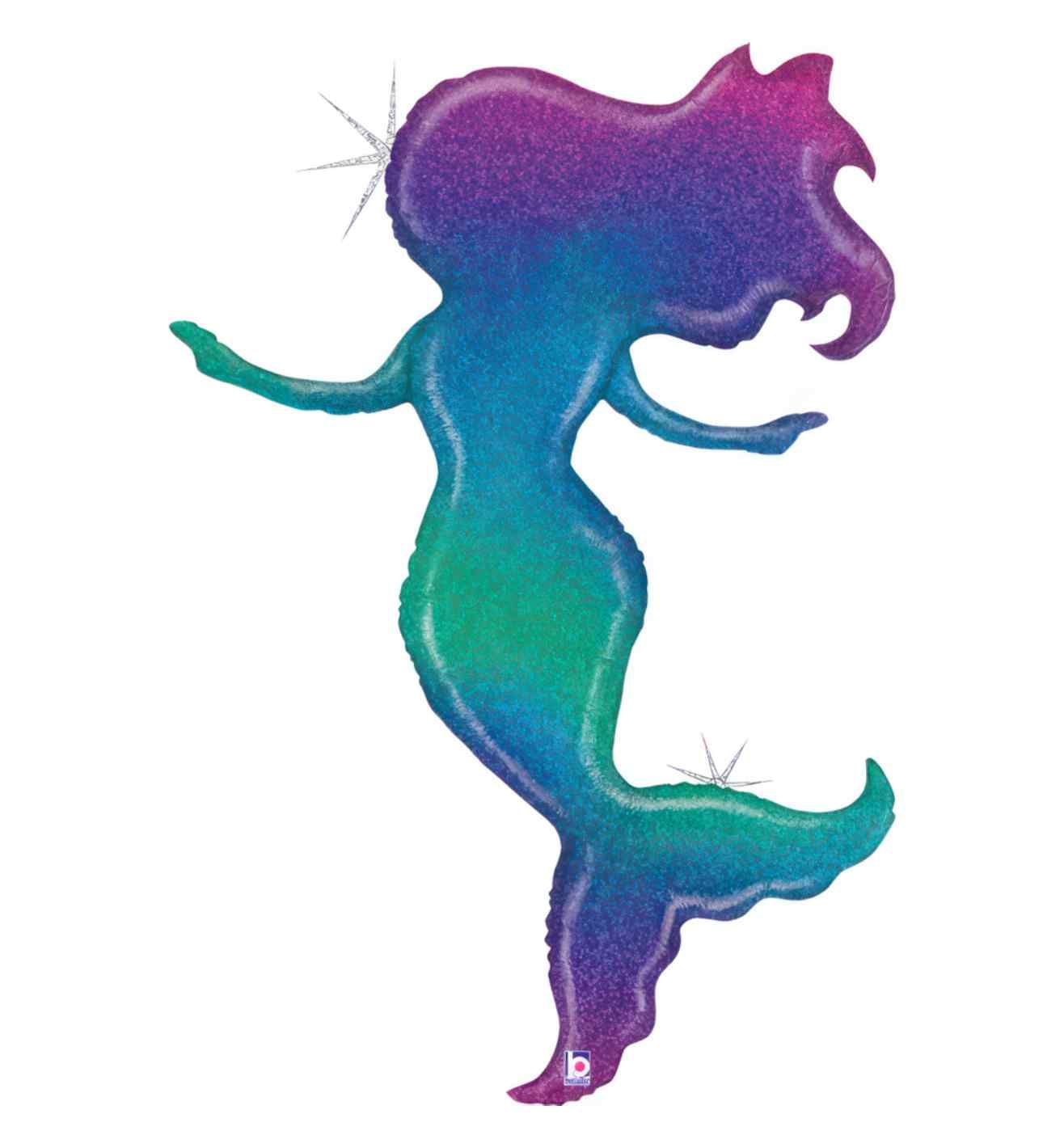 52" Betallic Glitter Mermaid Shape