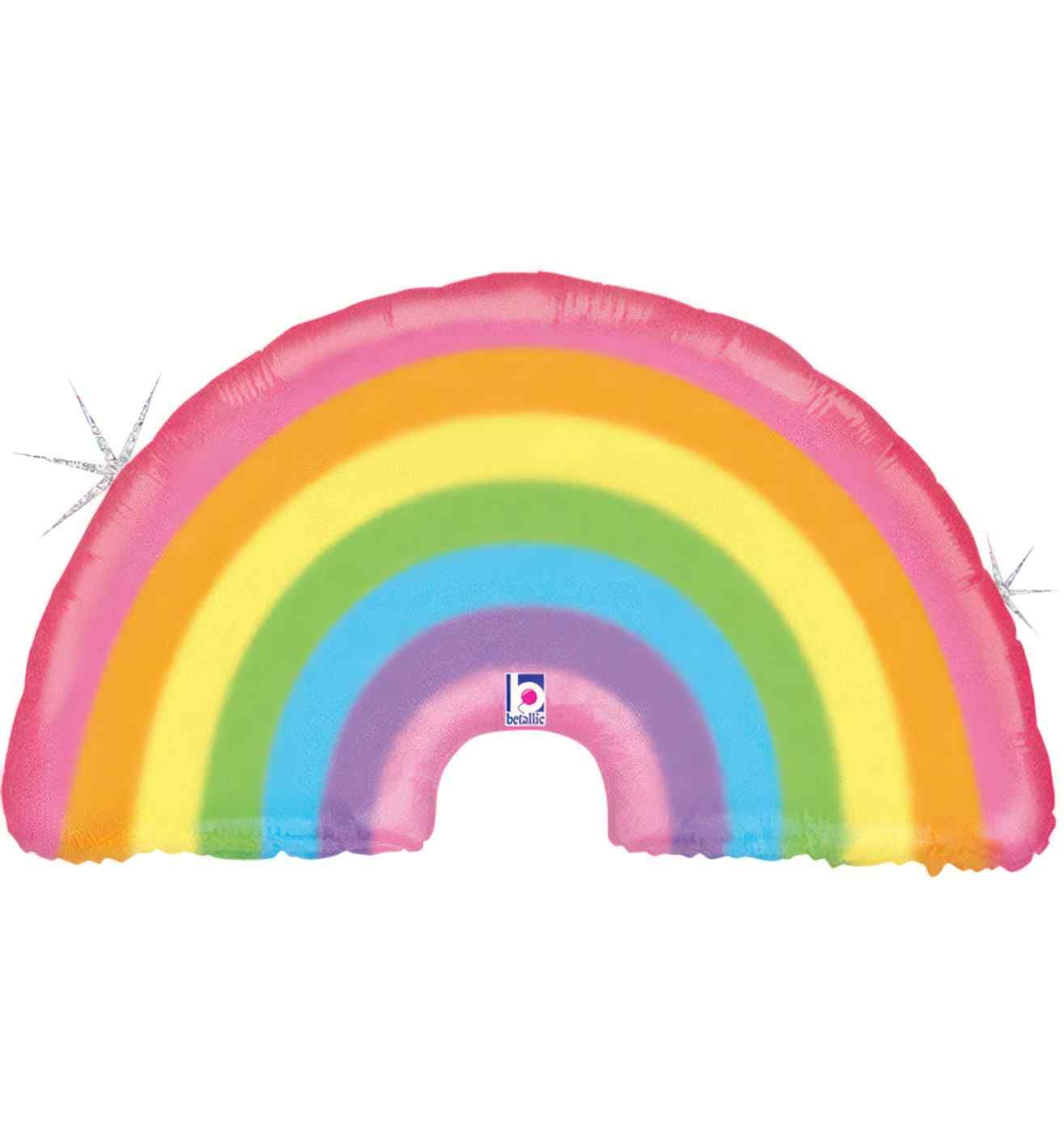 36" Betallic Glitter Pastel Rainbow Shape