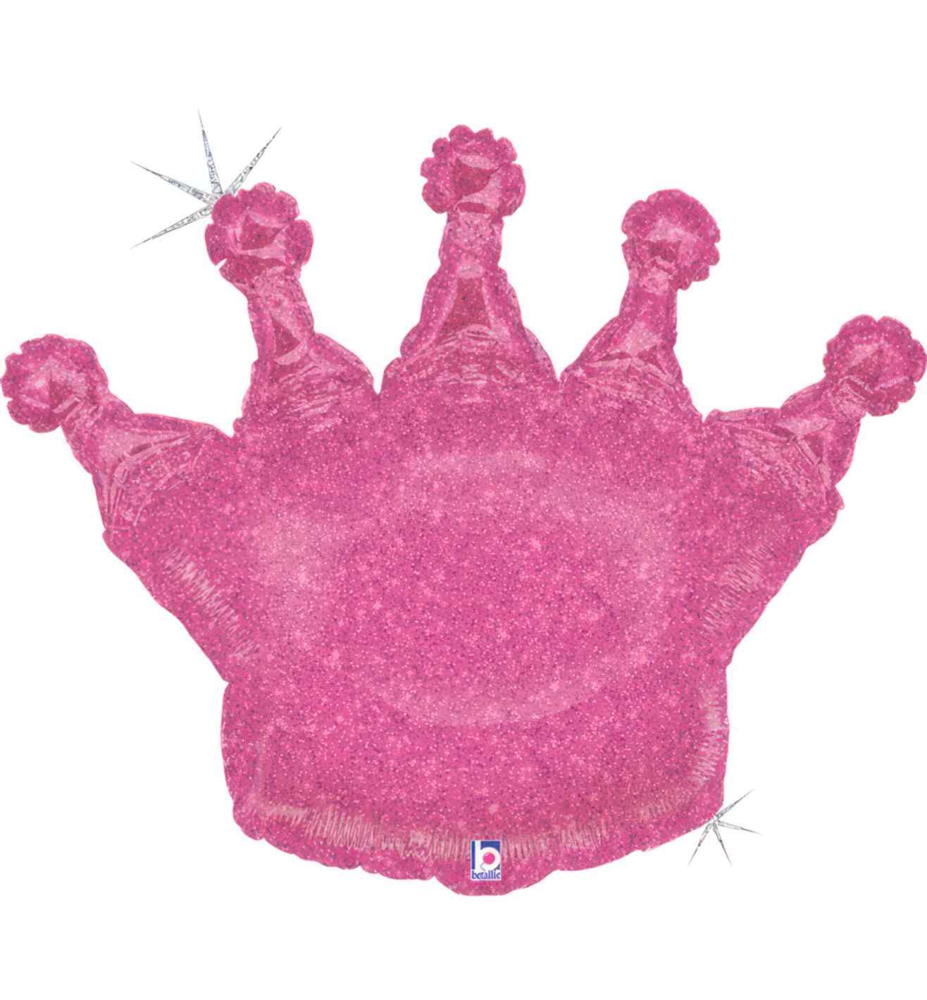 36" Betallic Glittering Crown-Pink Shape
