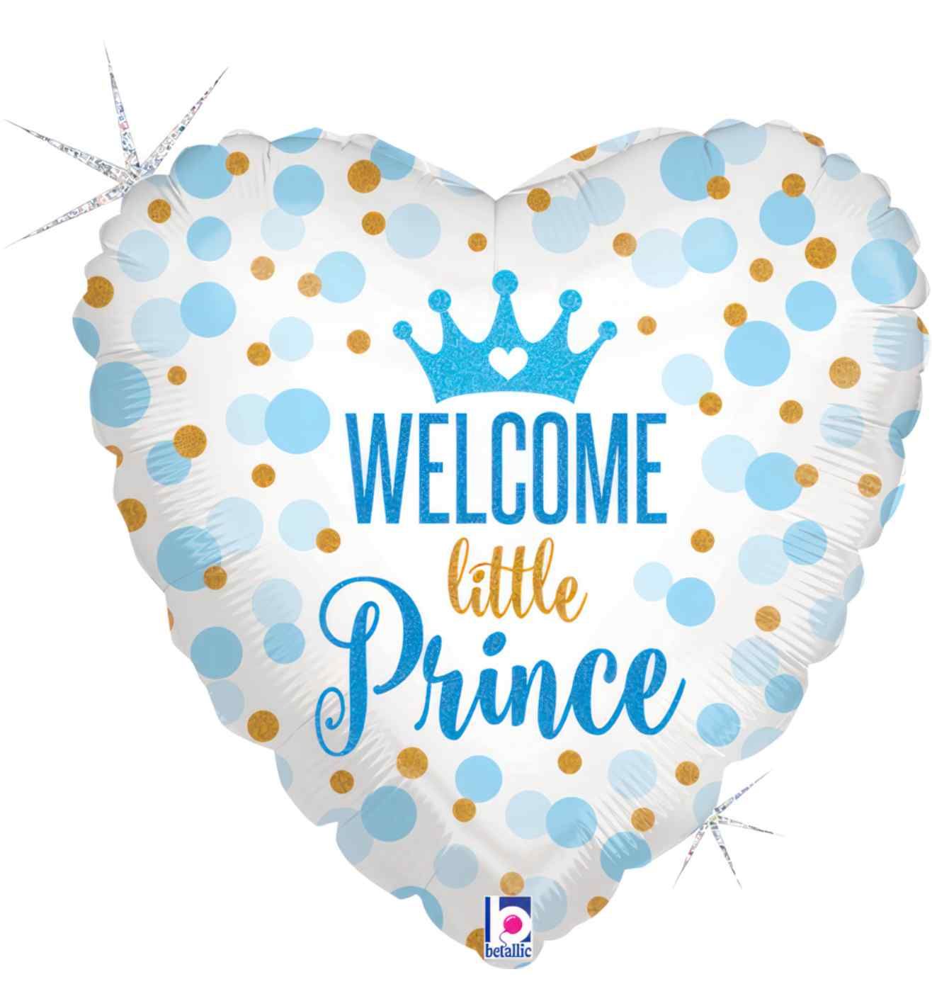 18" Betallic Holographic Welcome Little Prince Foil Balloon
