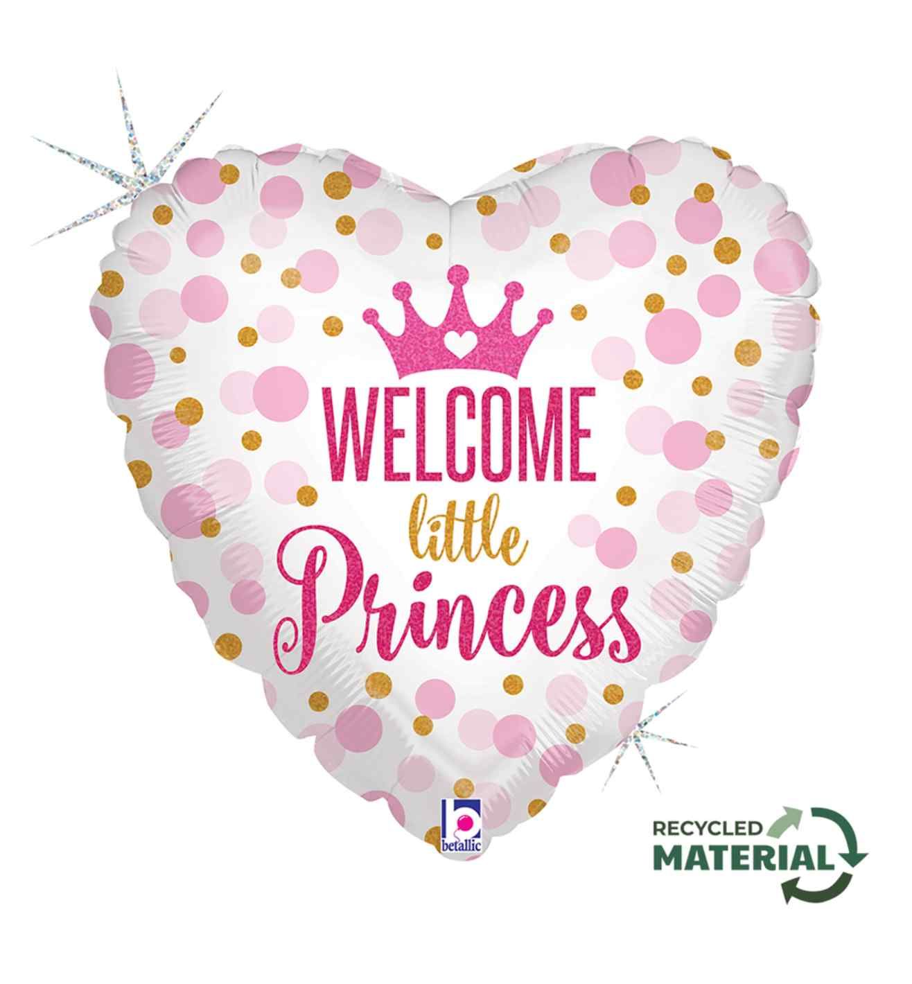 18" Betallic Glitter Little Princess Foil Balloon