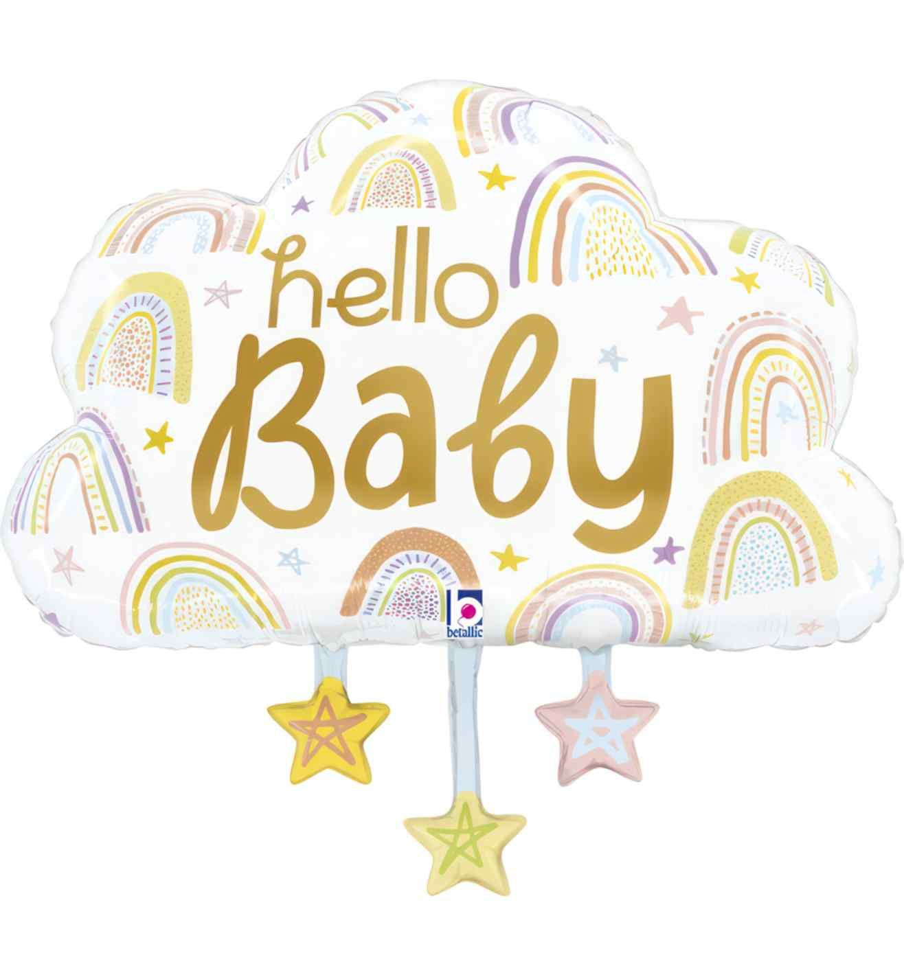 28" Betallic Hello Baby Cloud Foil Balloon
