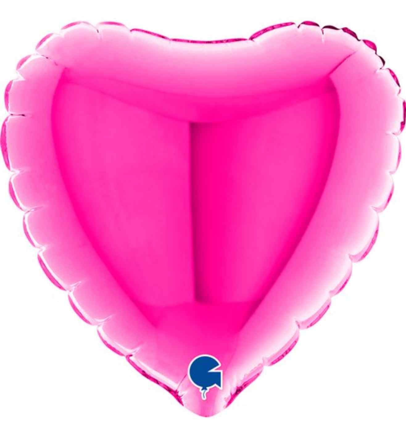 4" Grabo Heart Magenta Foil