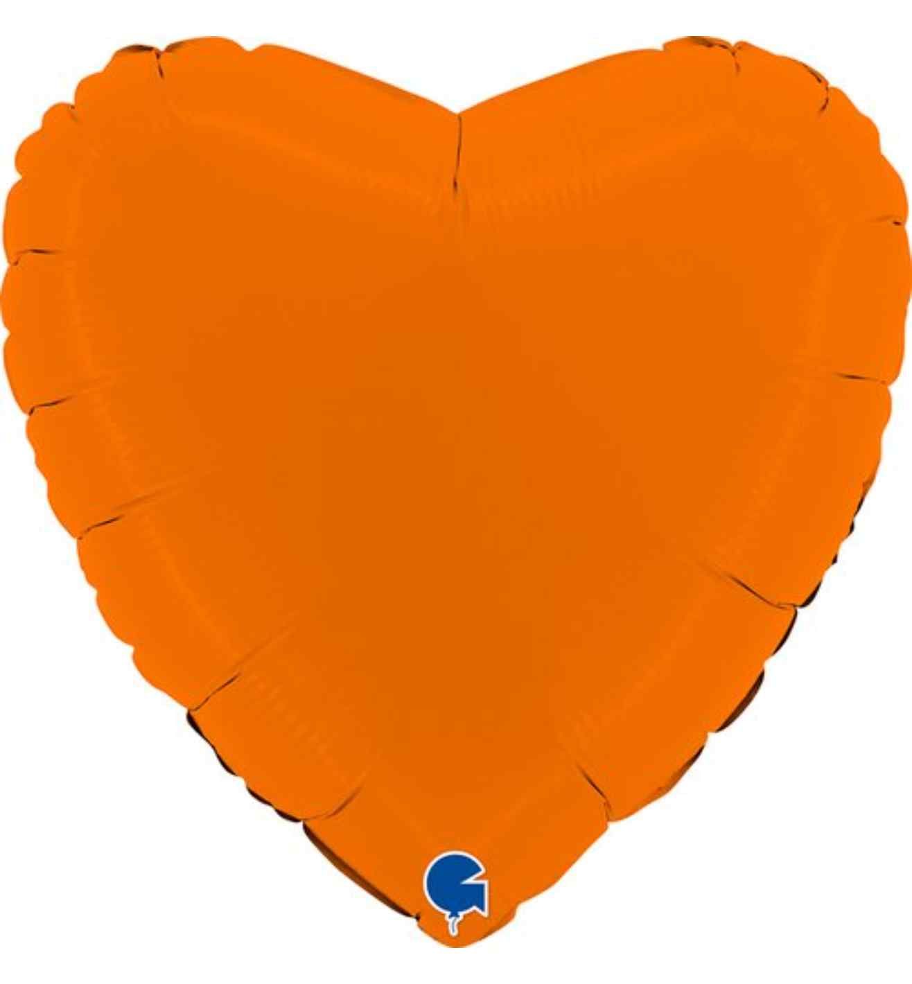 18" Grabo Heart Matte Orange Foil