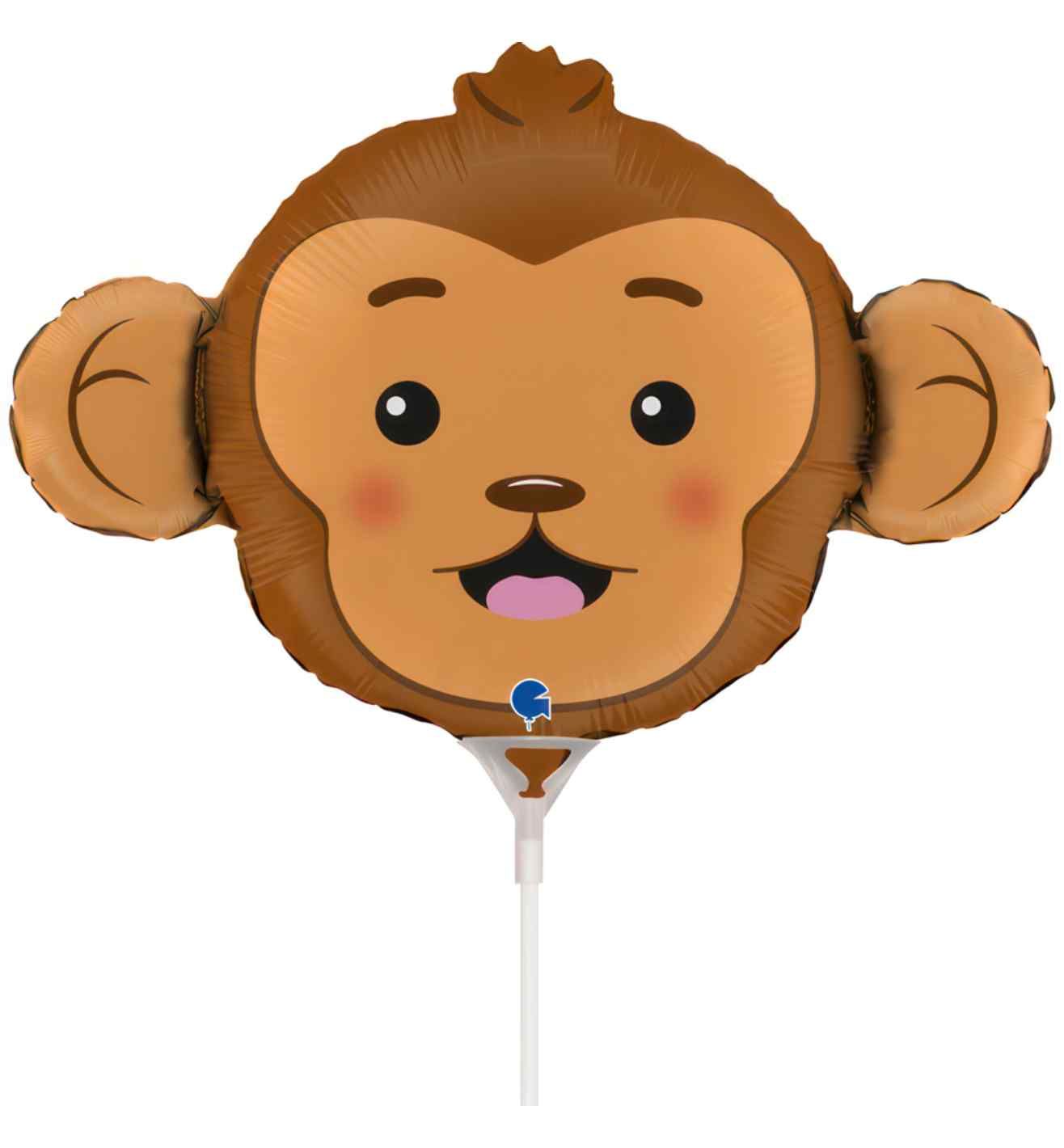 Mini Monkey Head Grabo Foil Balloon