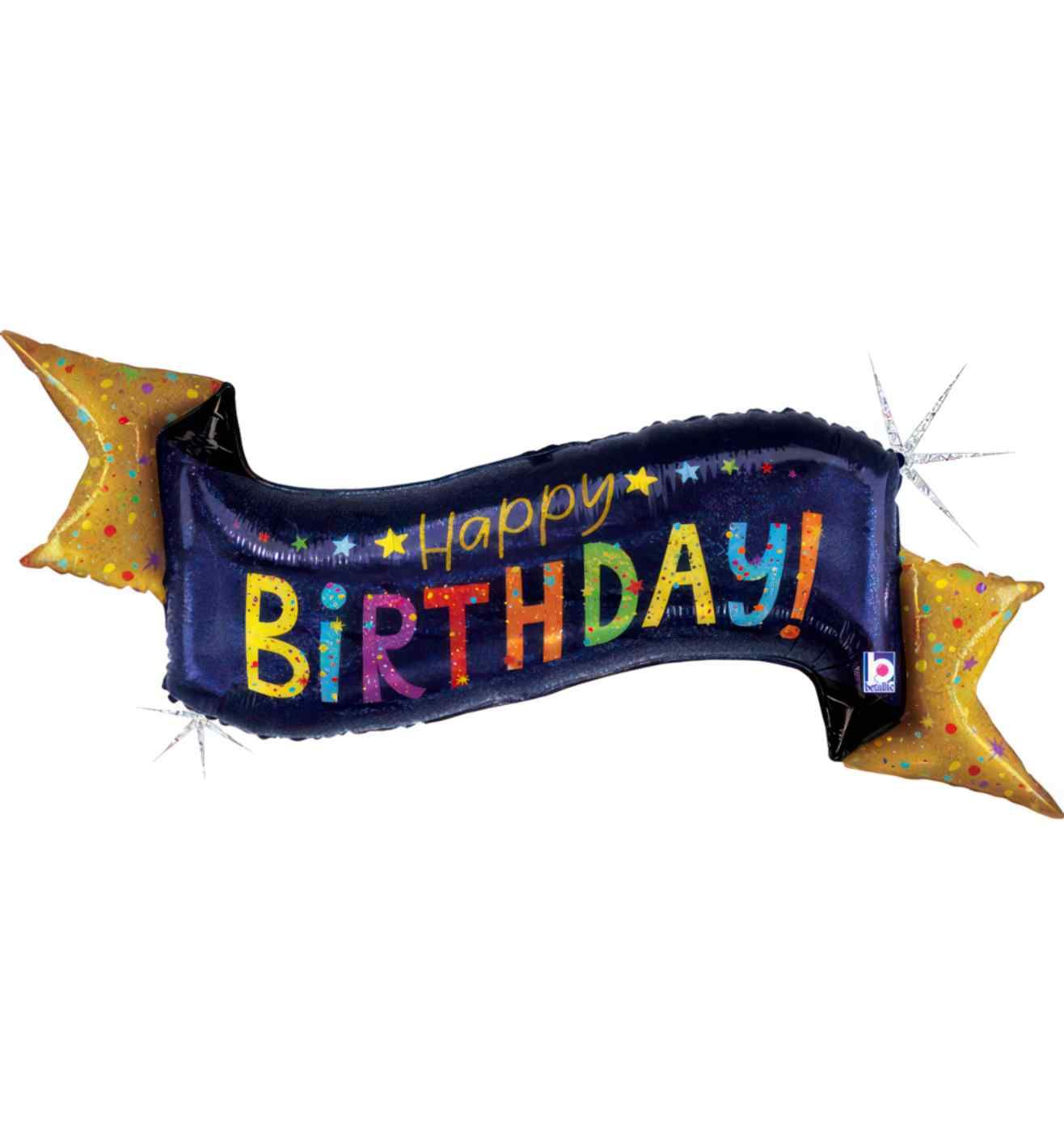 Betallic Navy Birthday Banner Foil
