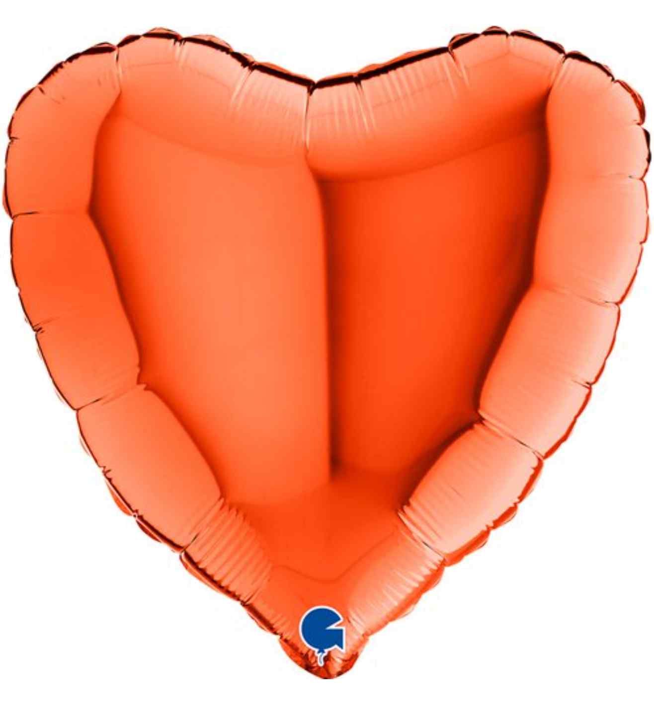 18" Grabo Heart Orange Foil