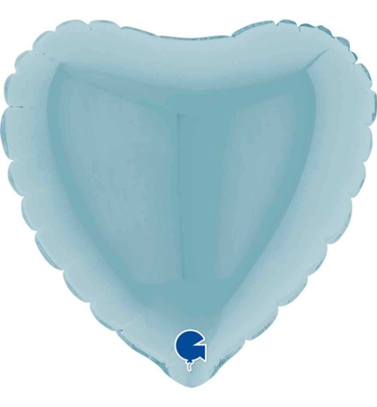 4" Grabo Heart Pastel Blue Foil