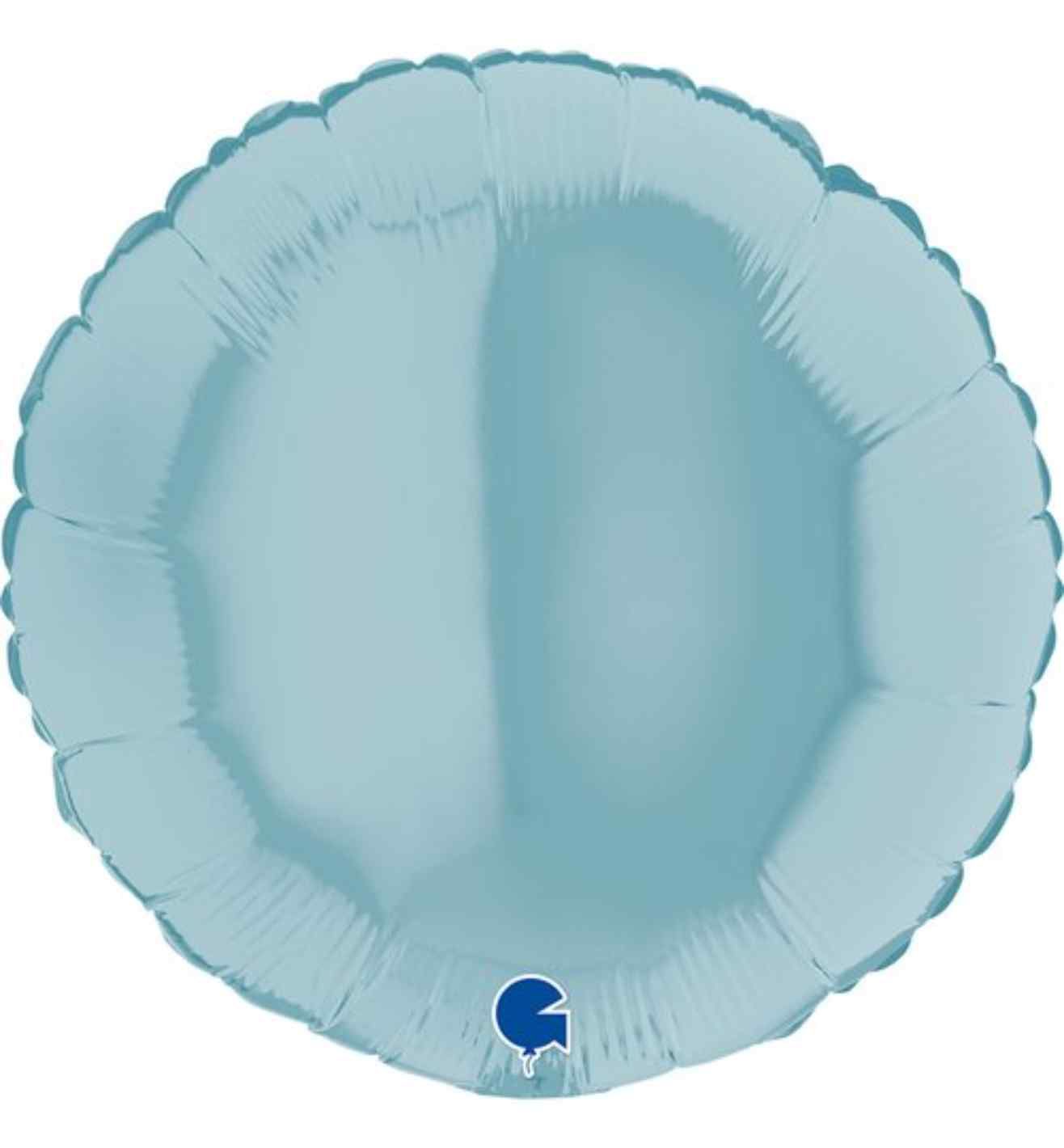 18" Grabo Round Pastel Blue Foil
