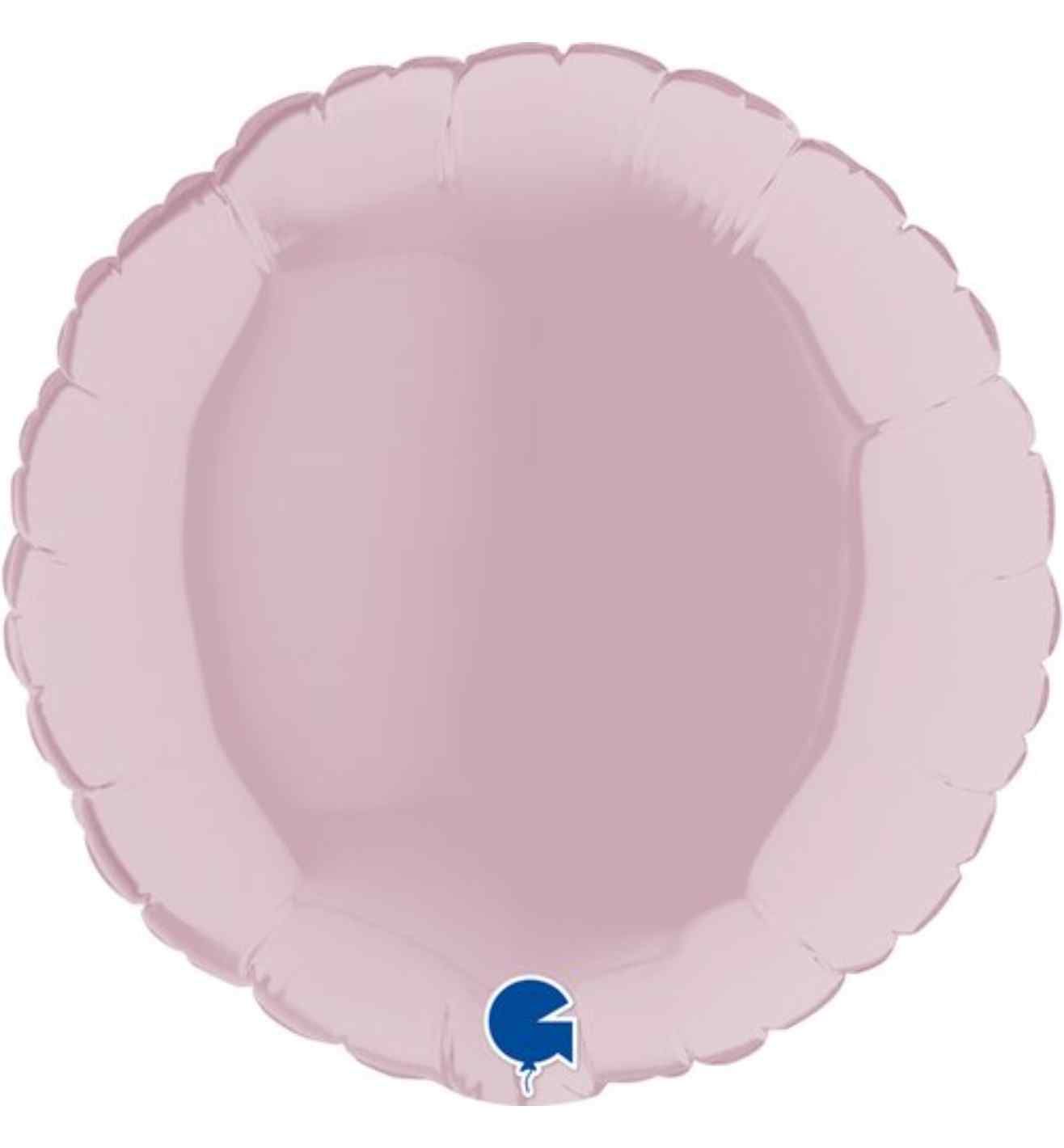 9" Grabo Round Pastel Pink Foil