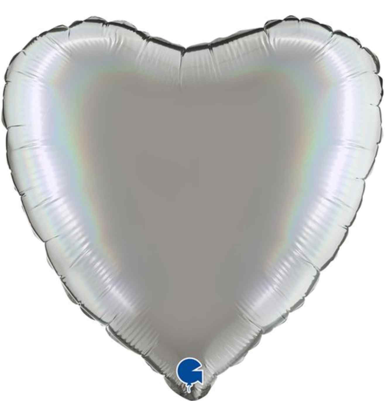 18" Grabo Rainbow Holographic Platinum Pure Heart