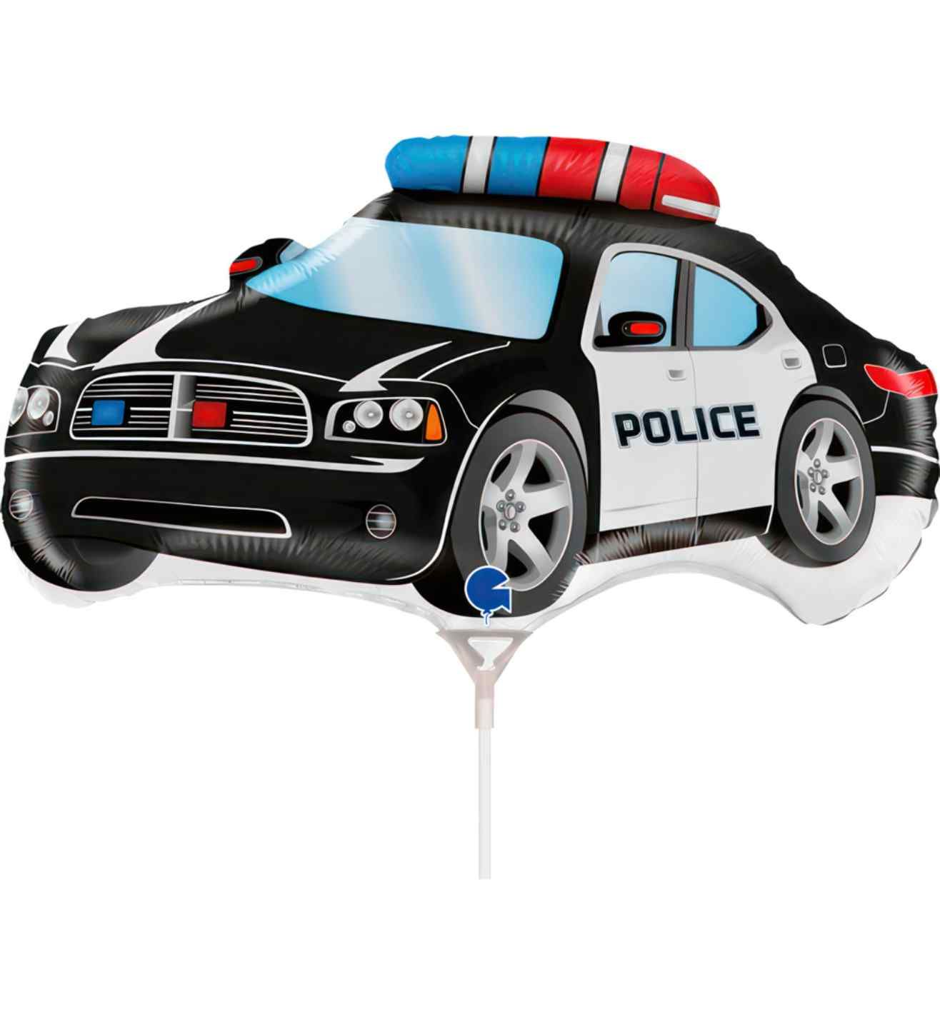 Mini Police Car Betallic Foil Balloon