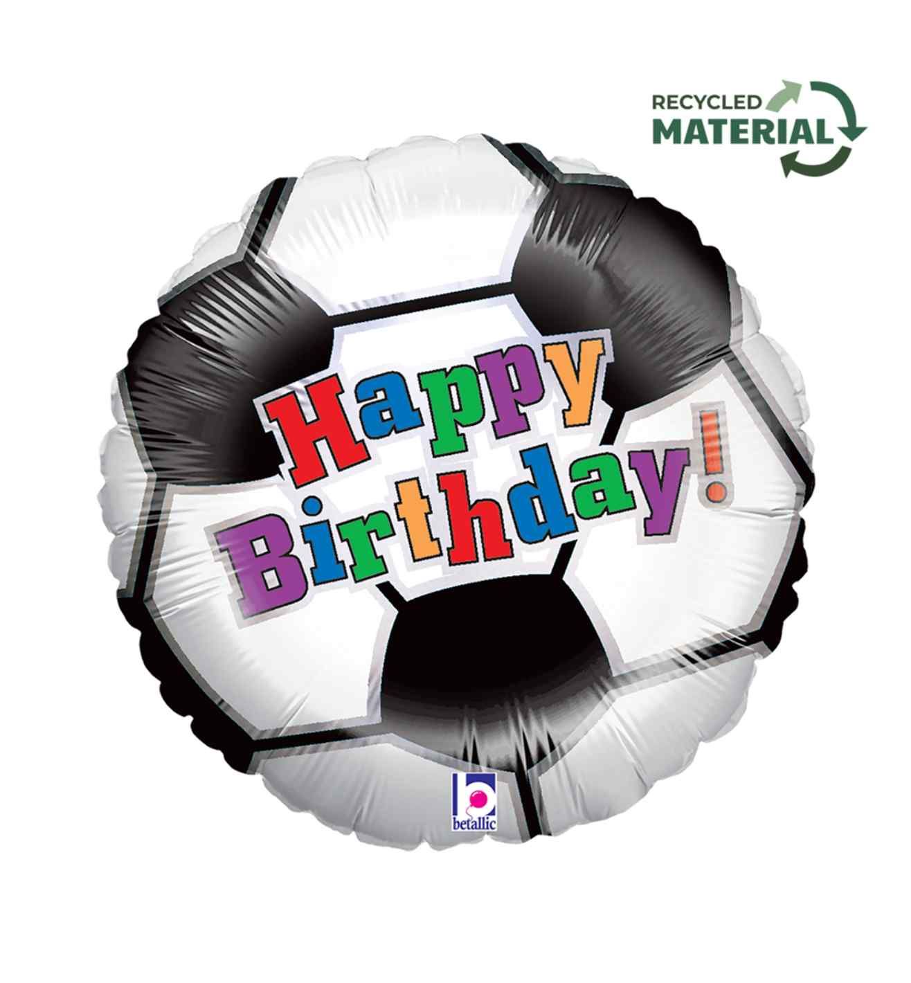 18" Betallic Football Birthday Foil Balloon