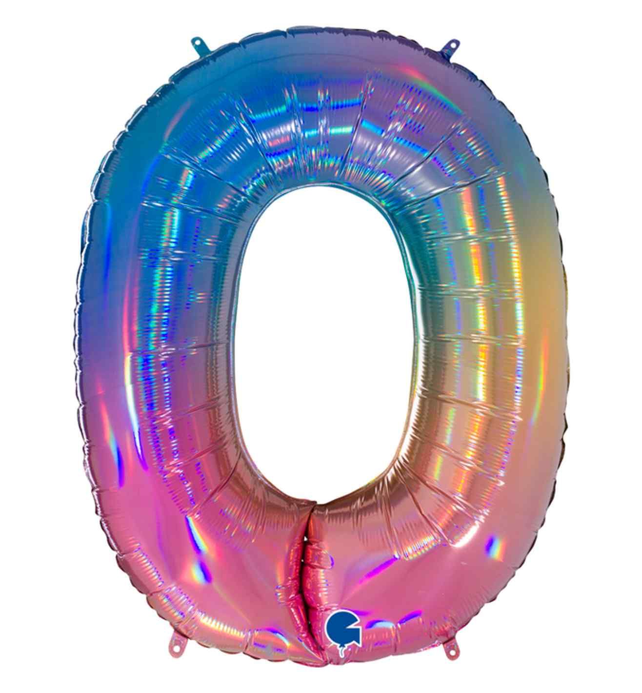 40" Grabo Rainbow Holographic Colourful Rainbow Number 0
