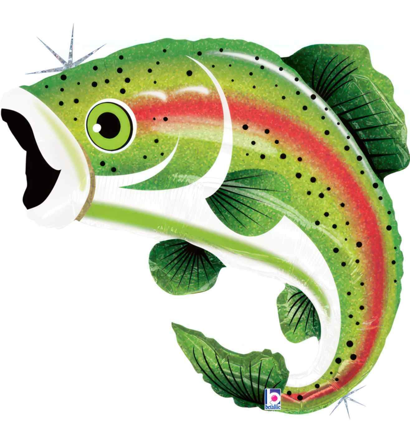 29" Betallic Rainbow Trout Foil Balloon