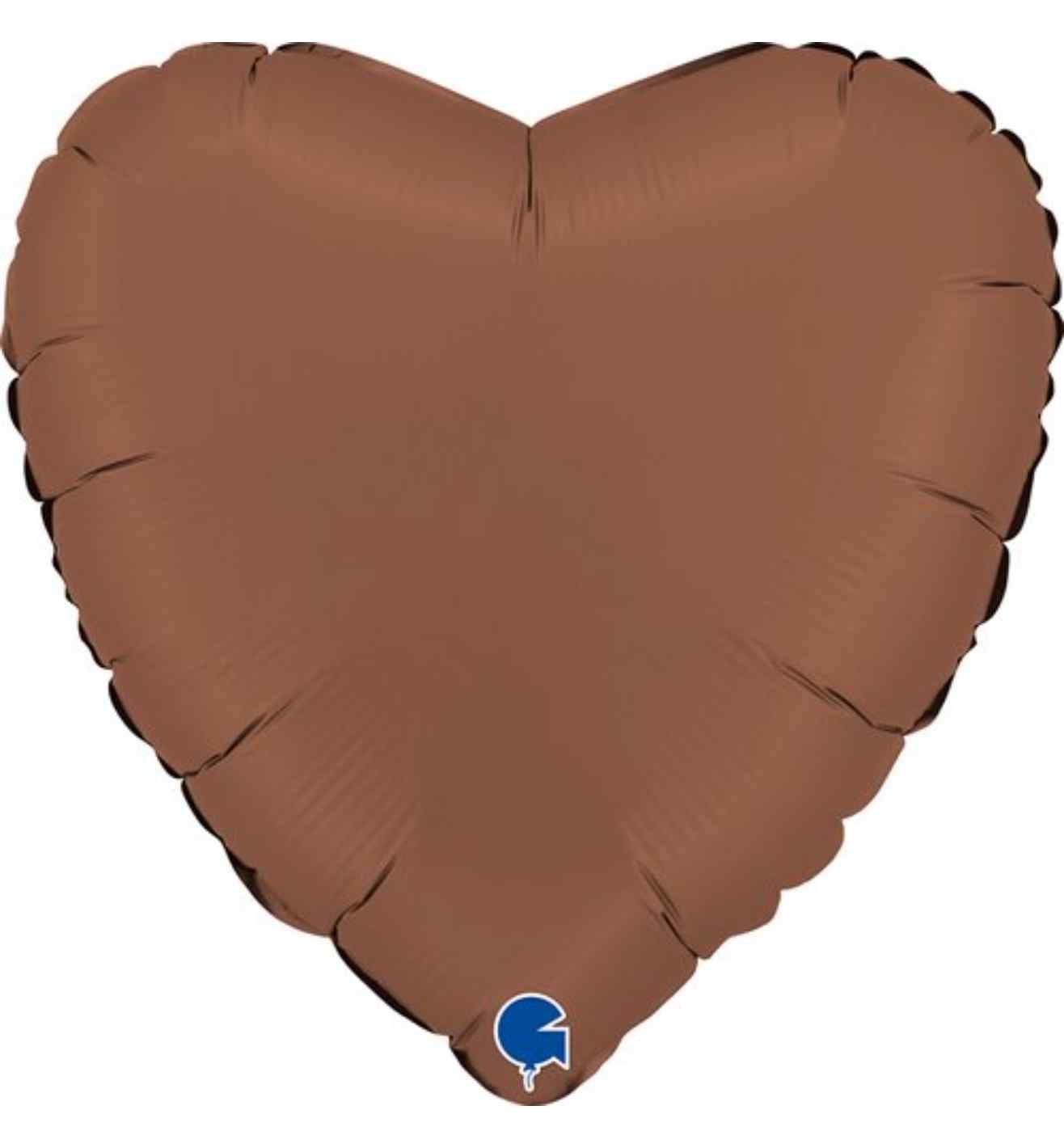 18" Grabo Heart Satin Chocolate Foil