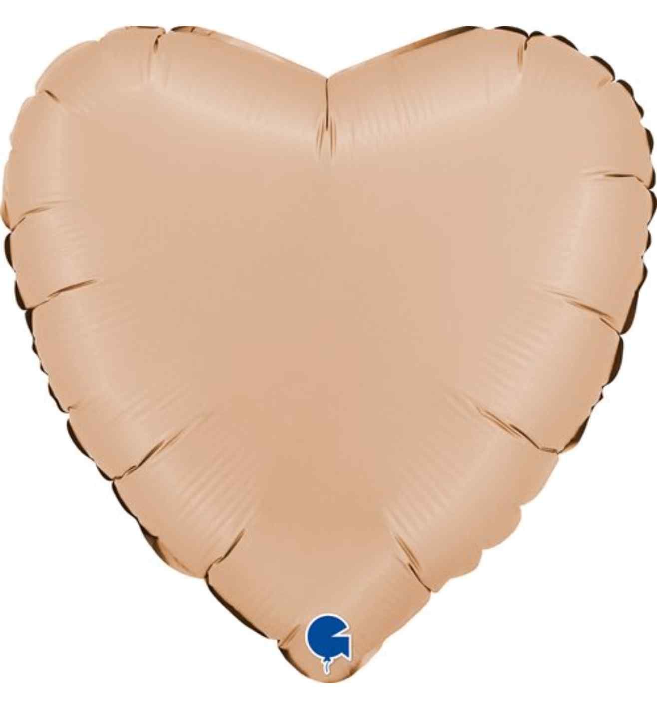 18" Grabo Heart Satin Nude Foil