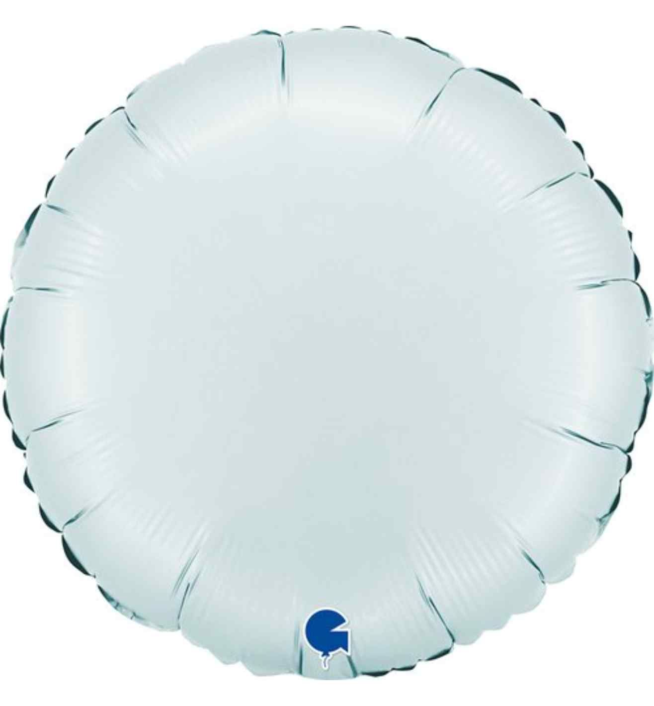 18" Grabo Round Satin Pastel Blue Foil
