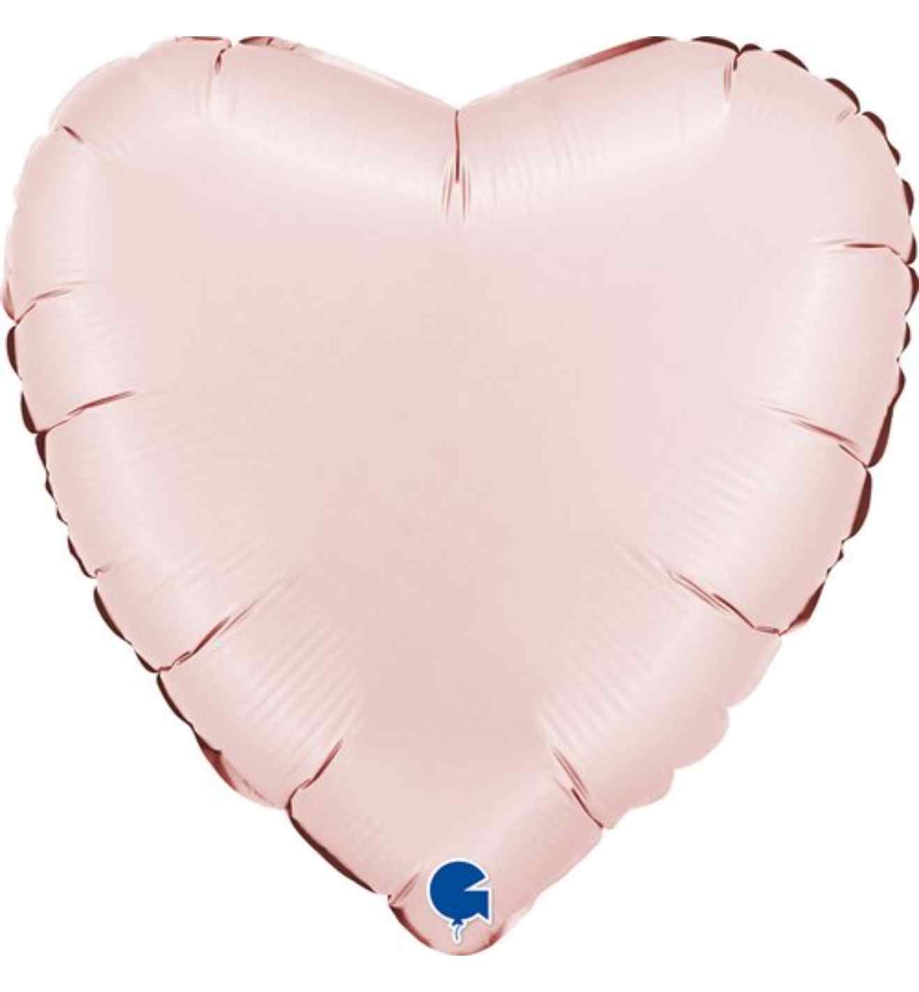 18" Grabo Heart Satin Pastel Pink Foil