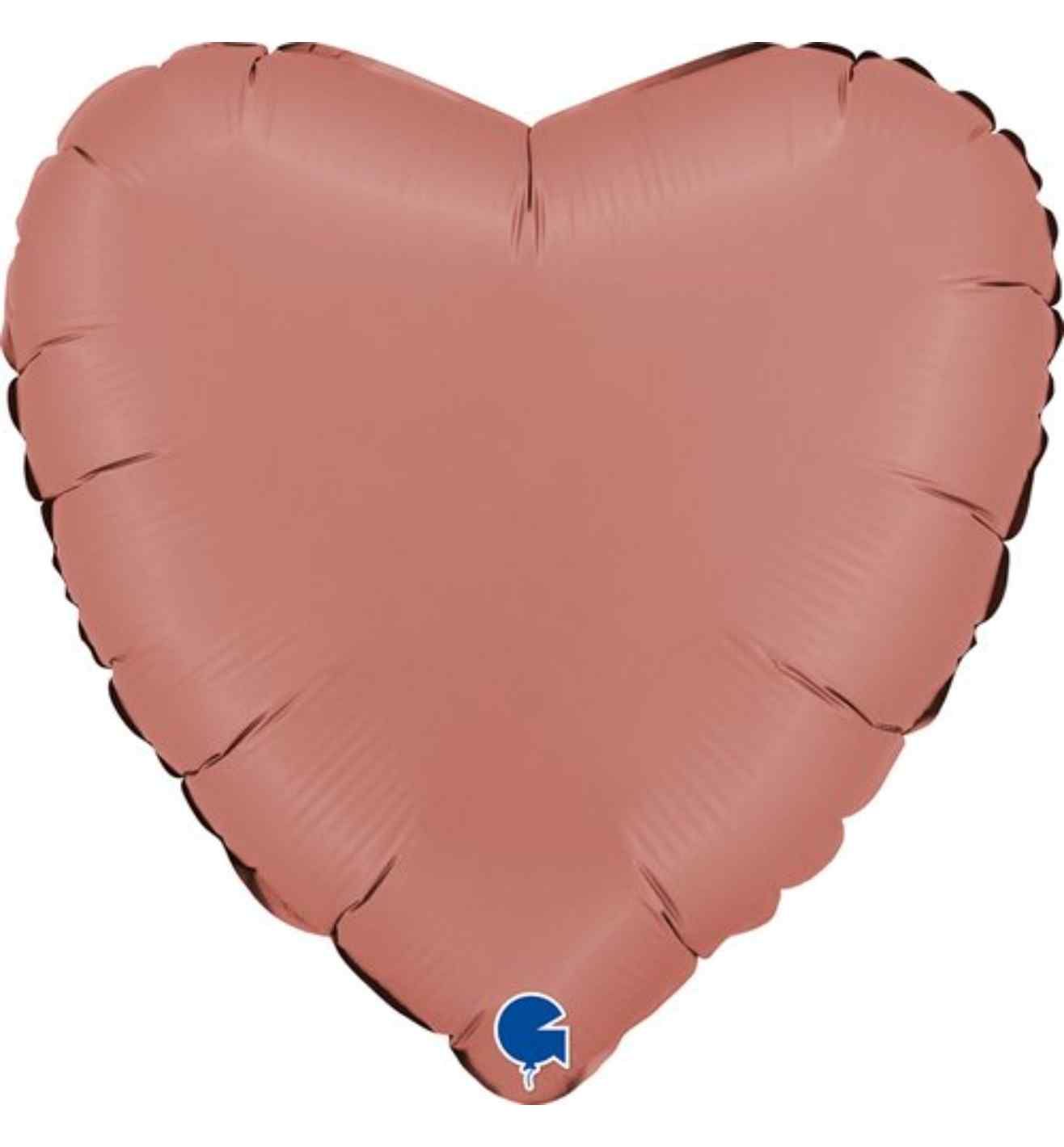 18" Grabo Heart Satin Rose Gold Foil