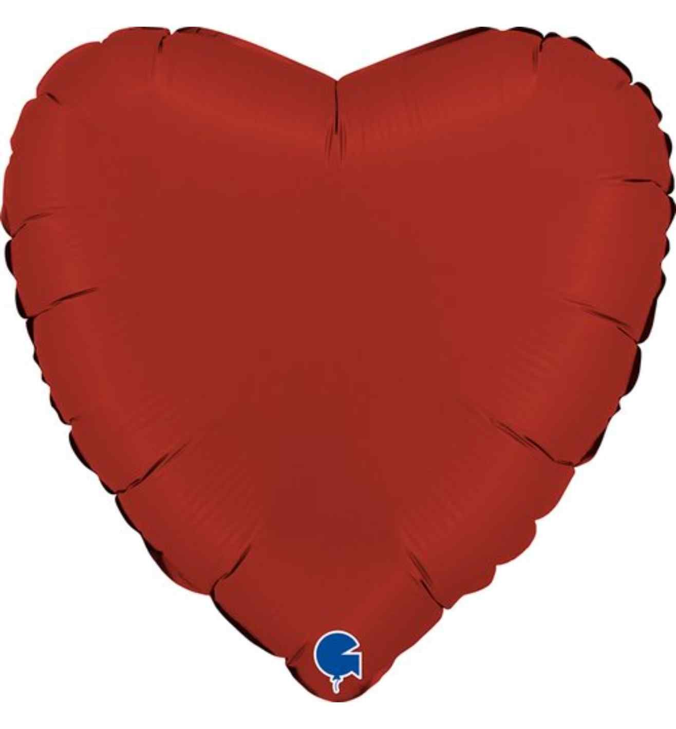 18" Grabo Heart Satin Ruby Red Foil
