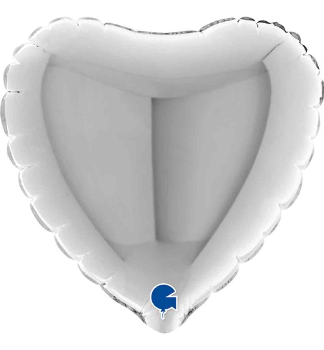 4" Grabo Heart Silver Foil