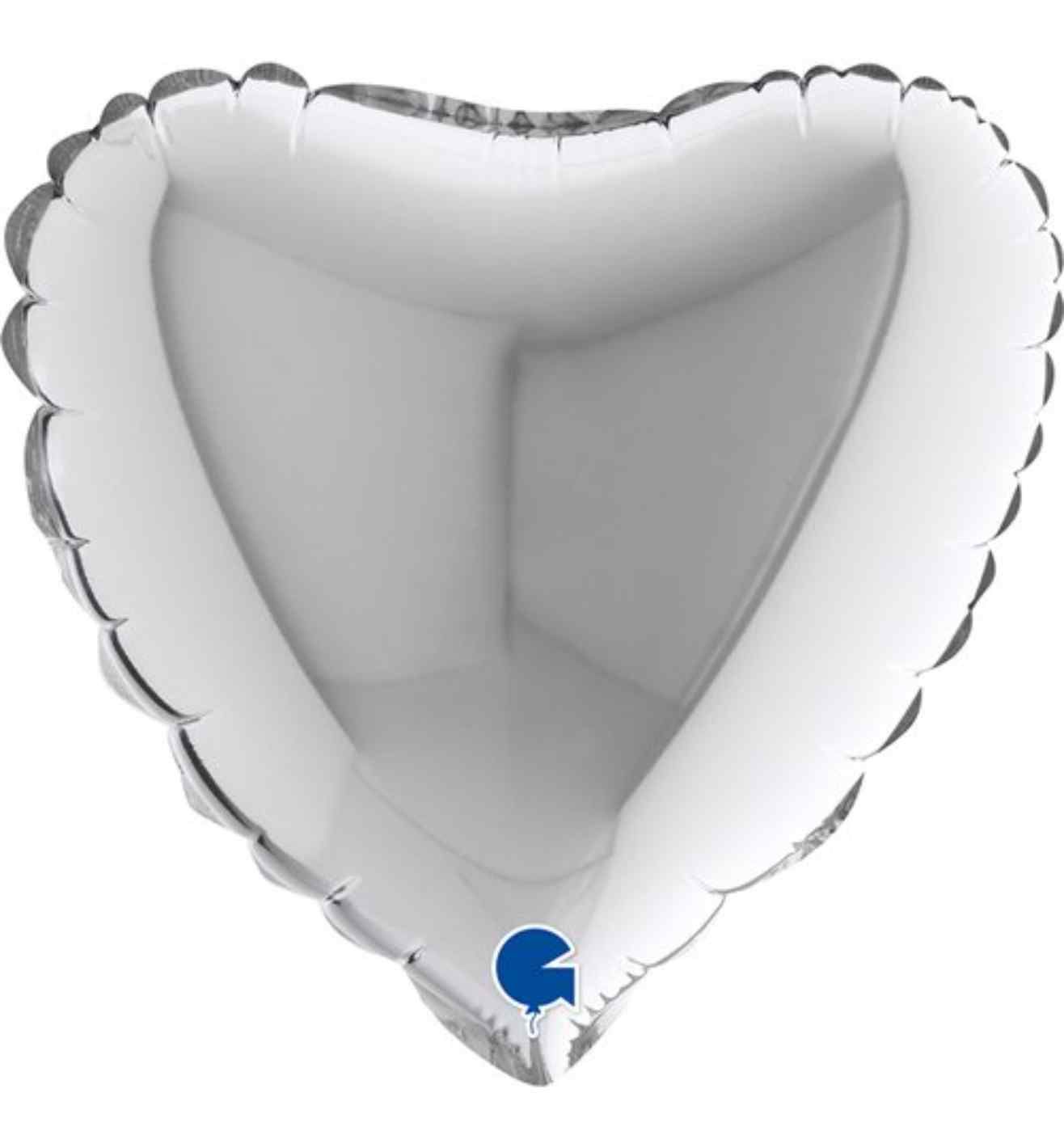 9" Grabo Heart Silver Foil