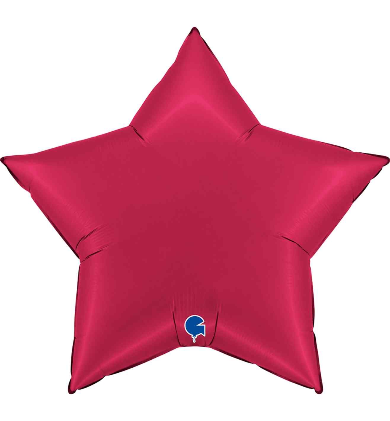36" Grabo Satin Cherry Star Foil Balloon