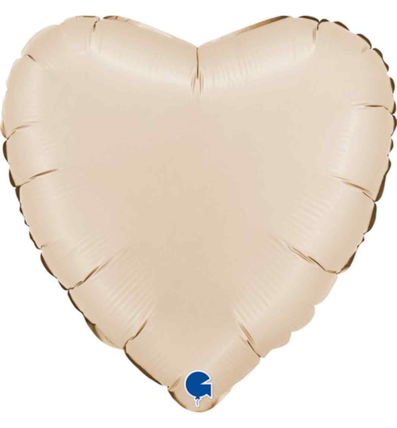 18" Grabo Heart Satin Cream Foil