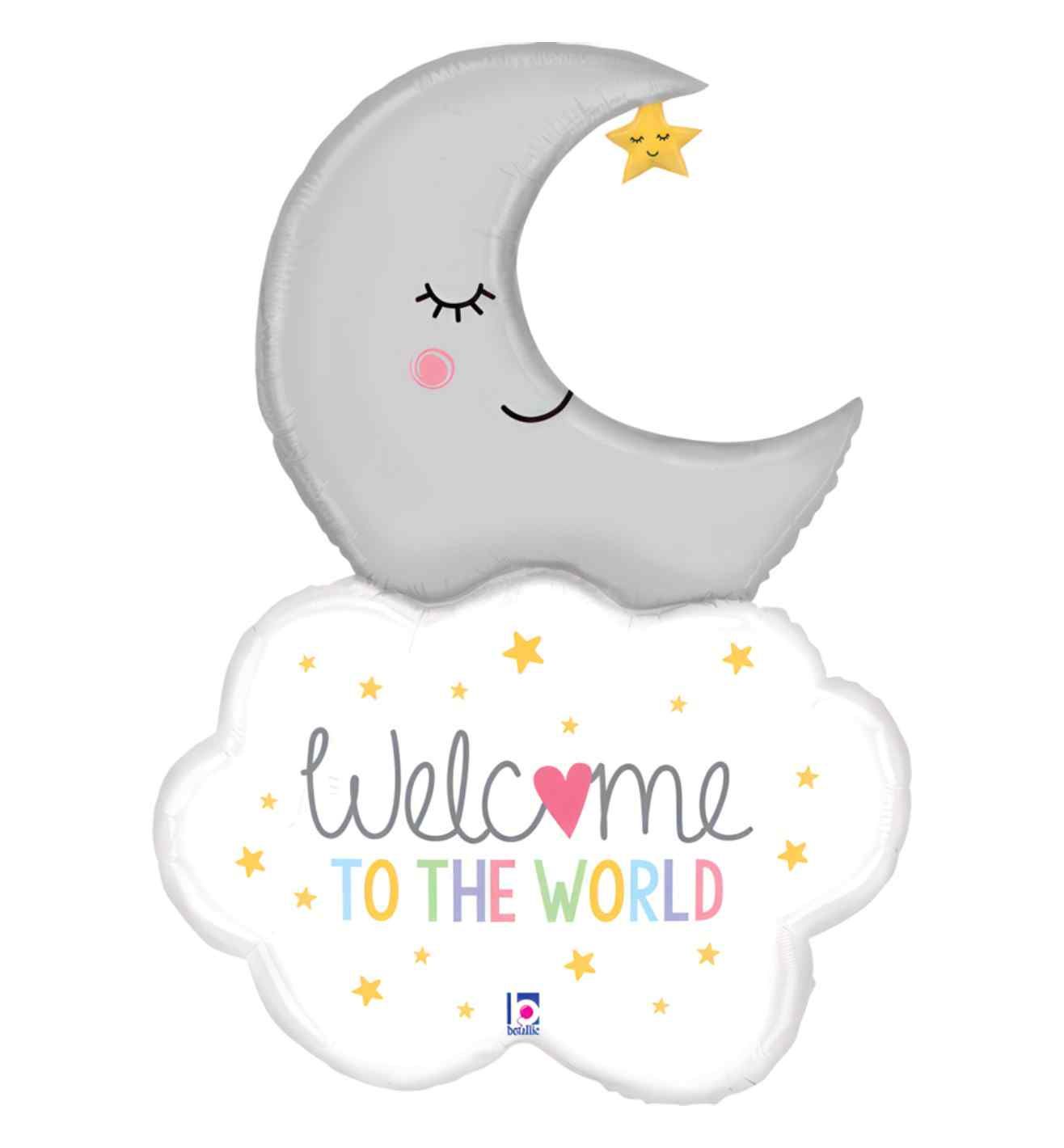 42" Betallic Welcome Baby Moon Foil Balloon