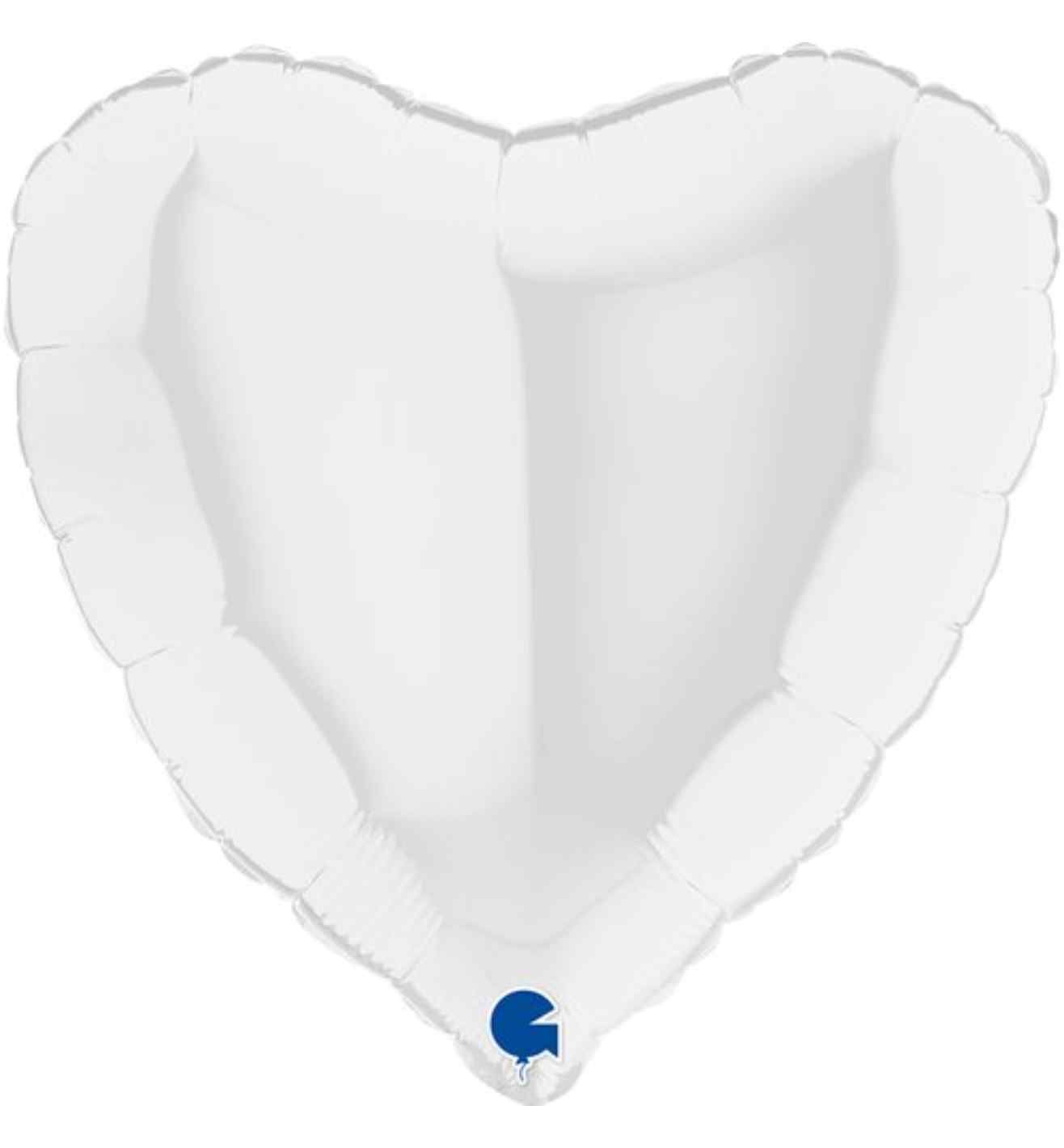 18" Grabo Heart White Foil