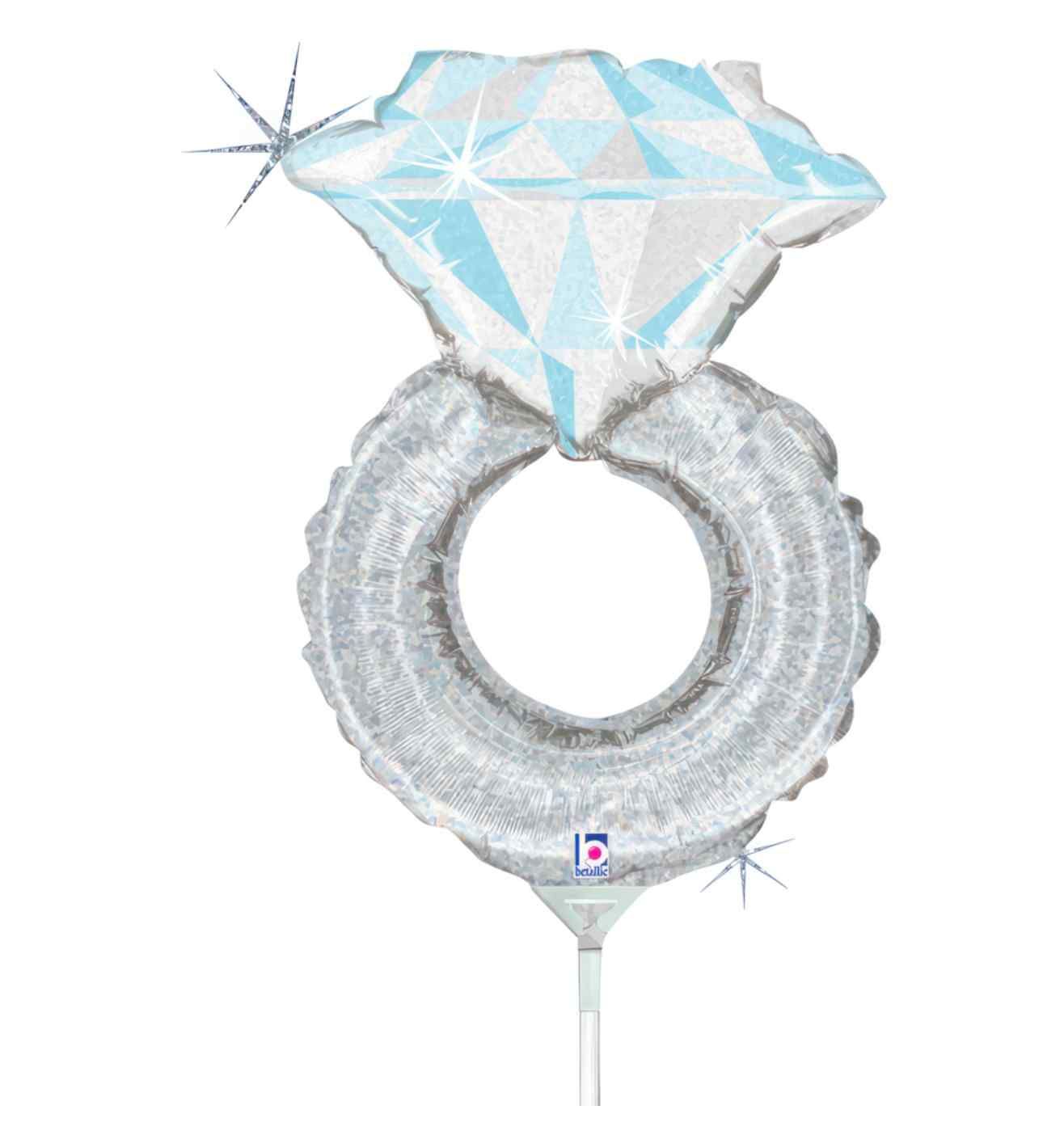 Mini Engagement Ring Betallic Foil Balloon