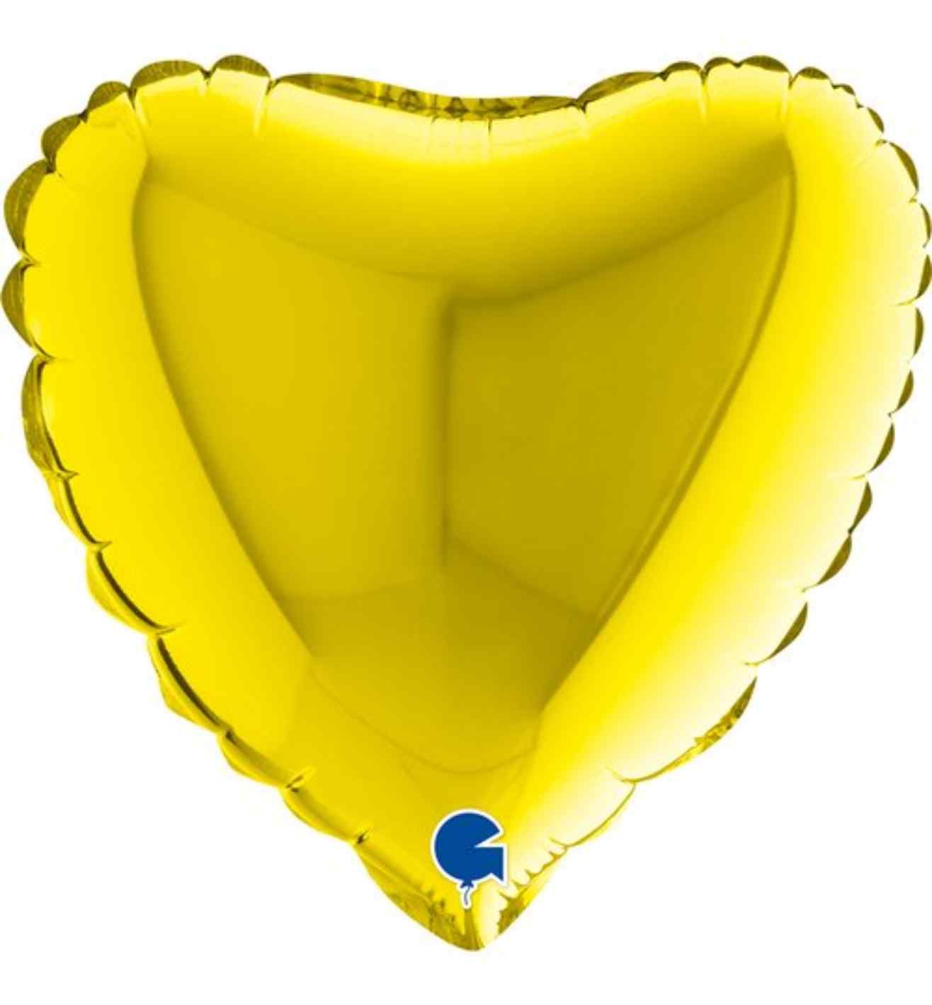 9" Grabo Heart Yellow Foil