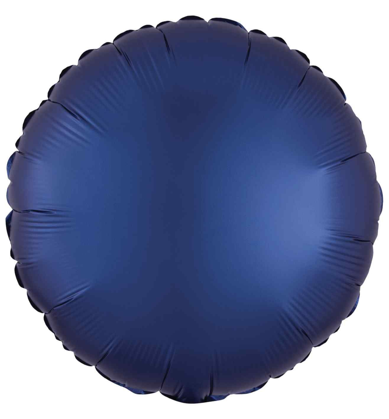 17" Navy Round Satin Luxe  Foil Balloon Anagram - Unpackaged