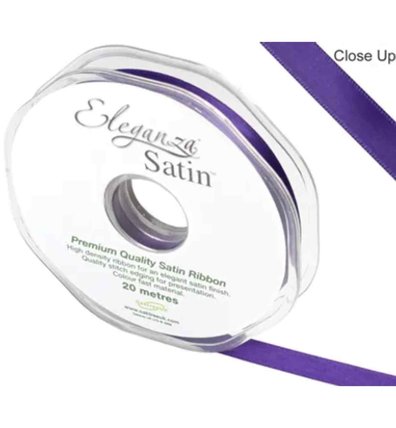 Eleganza Satin Double Faced Plum - 10mm x 20m