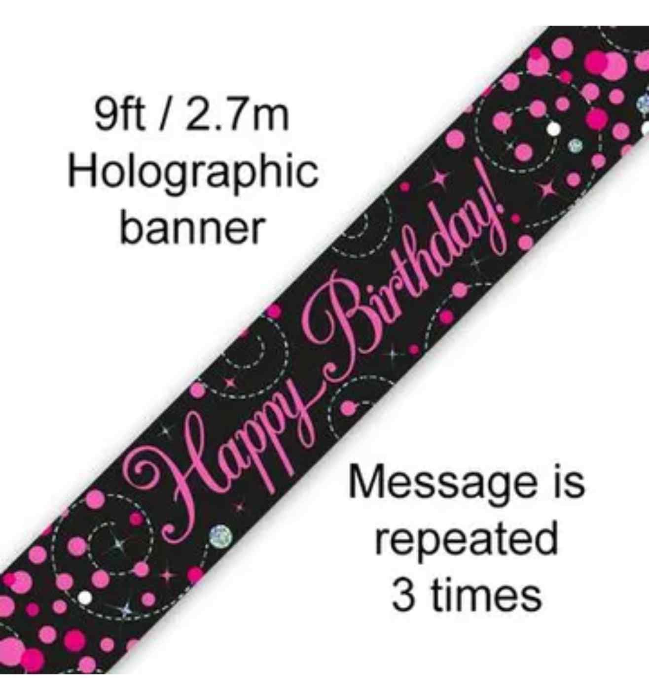 Birthday Black and Pink Banner