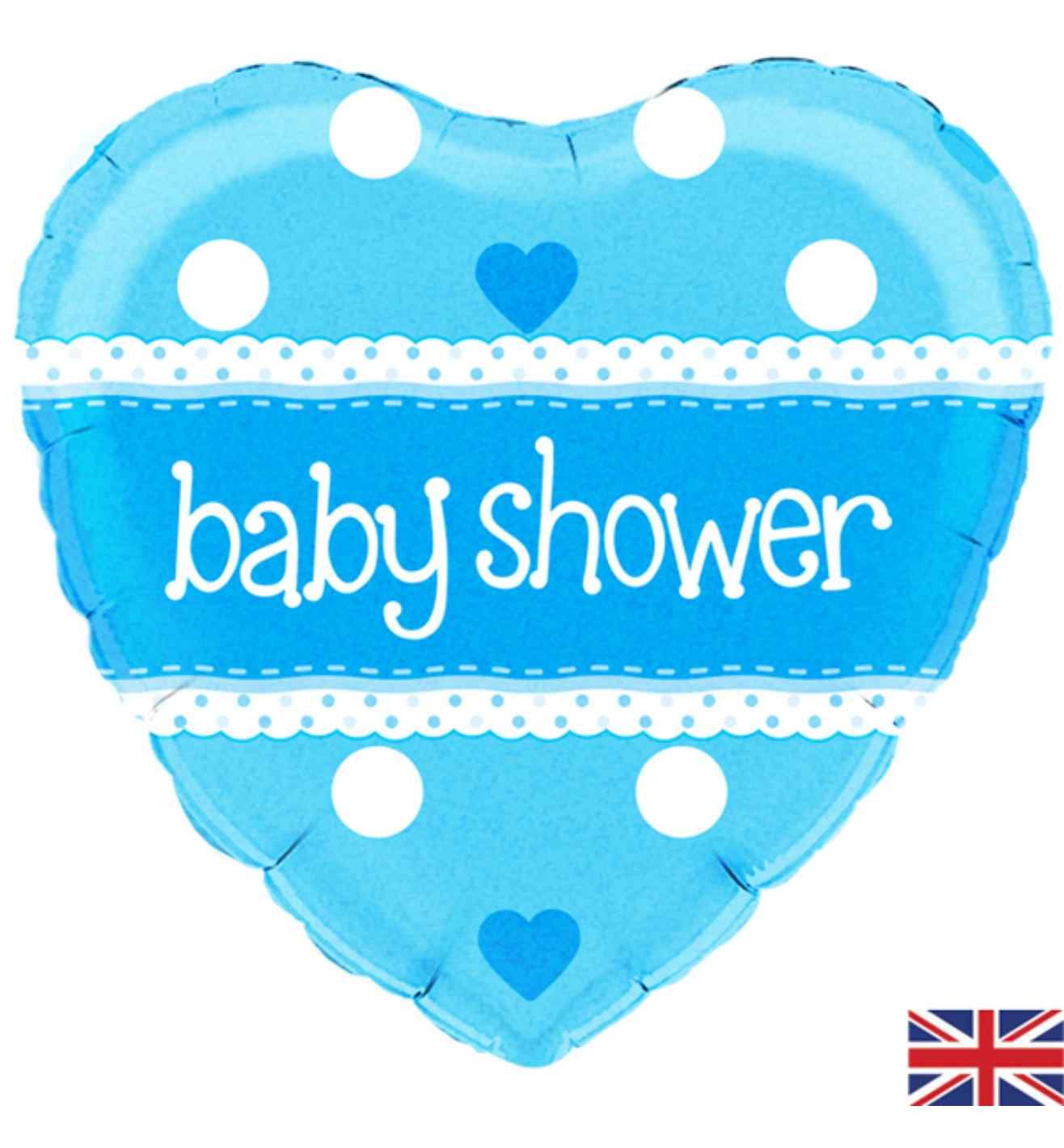 18" Oaktree Baby Shower Blue Heart
