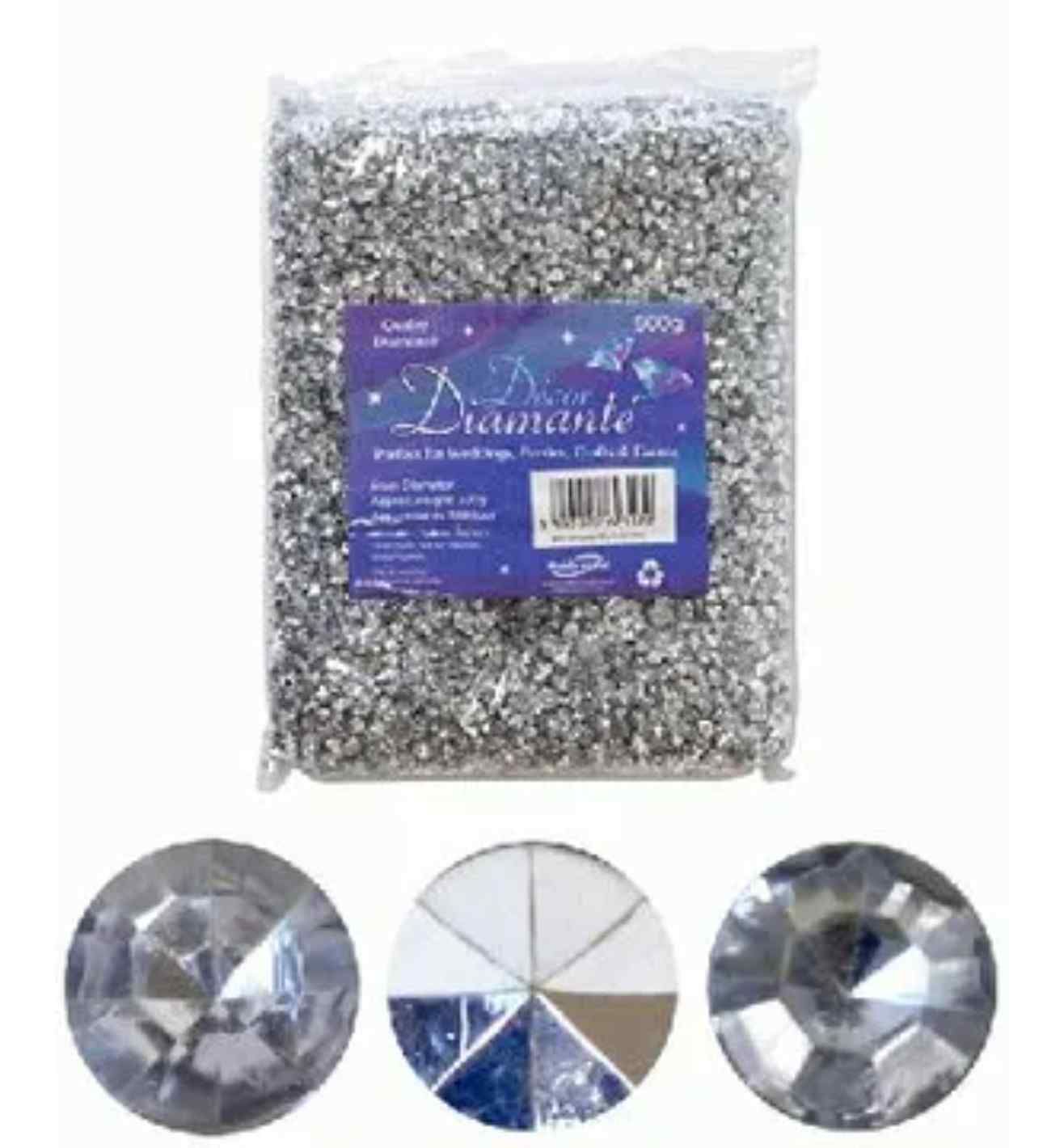 Decor Diamante Diamonds - Silver 6mm 500g