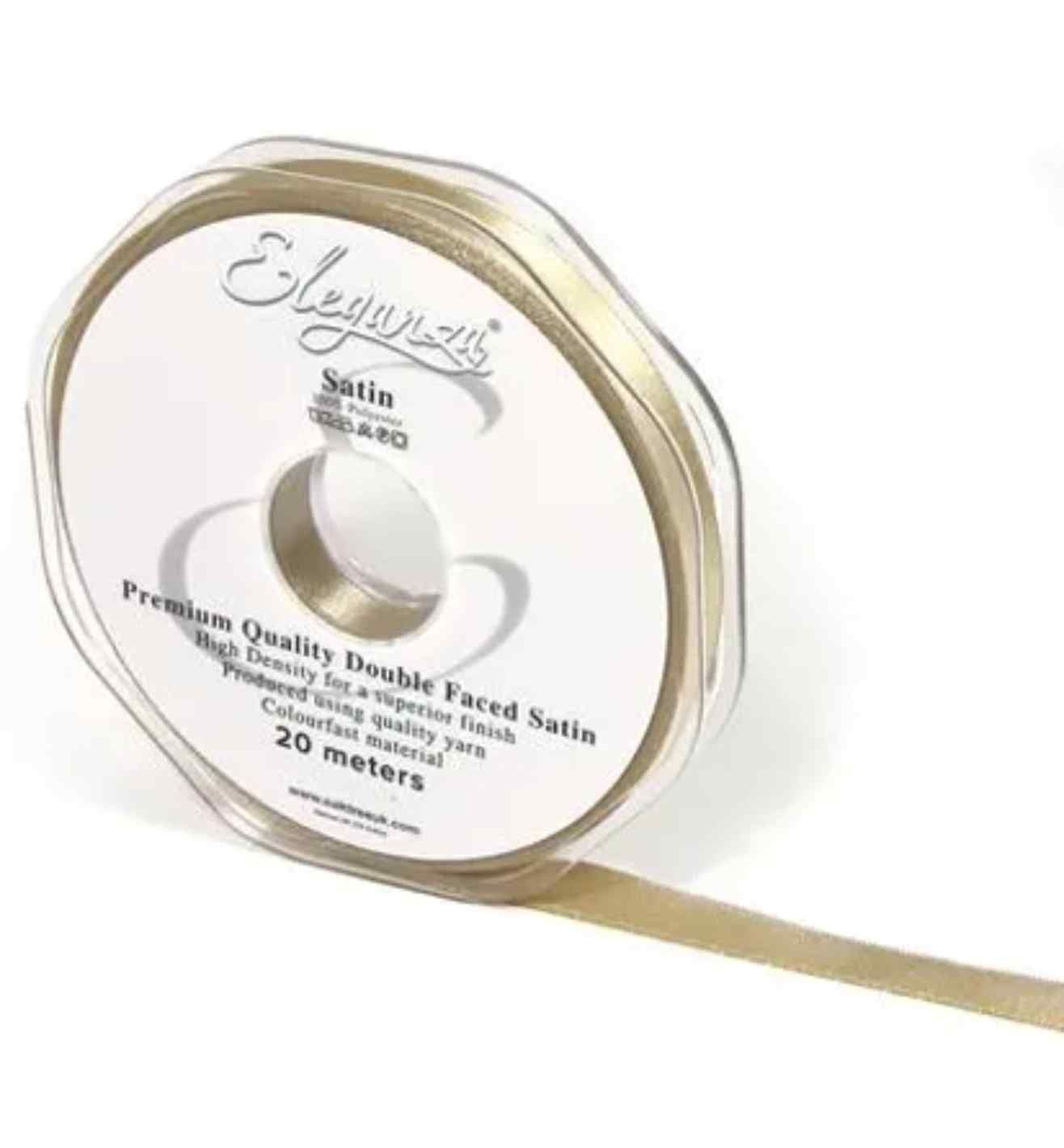 Eleganza Double Faced Satin 10mm x 20m Taupe