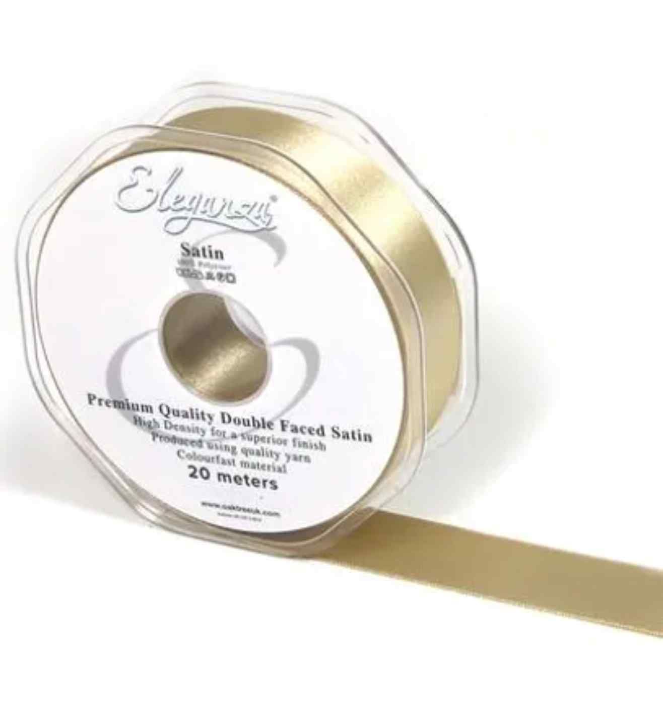 Eleganza Double Faced Satin 25mm x 20m Taupe
