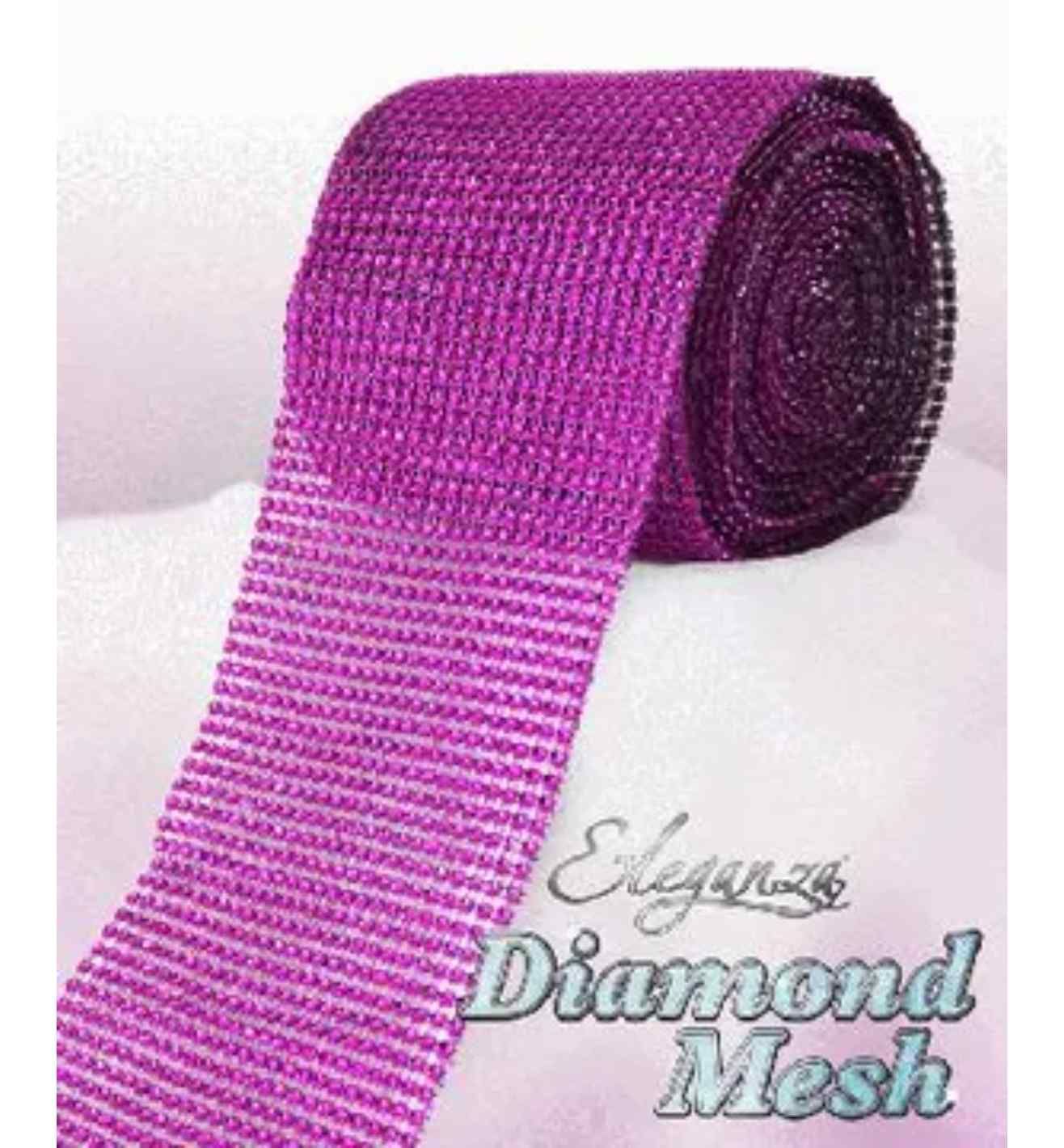 Eleganza Diamond Mesh Fuchsia - 12cm x 9m