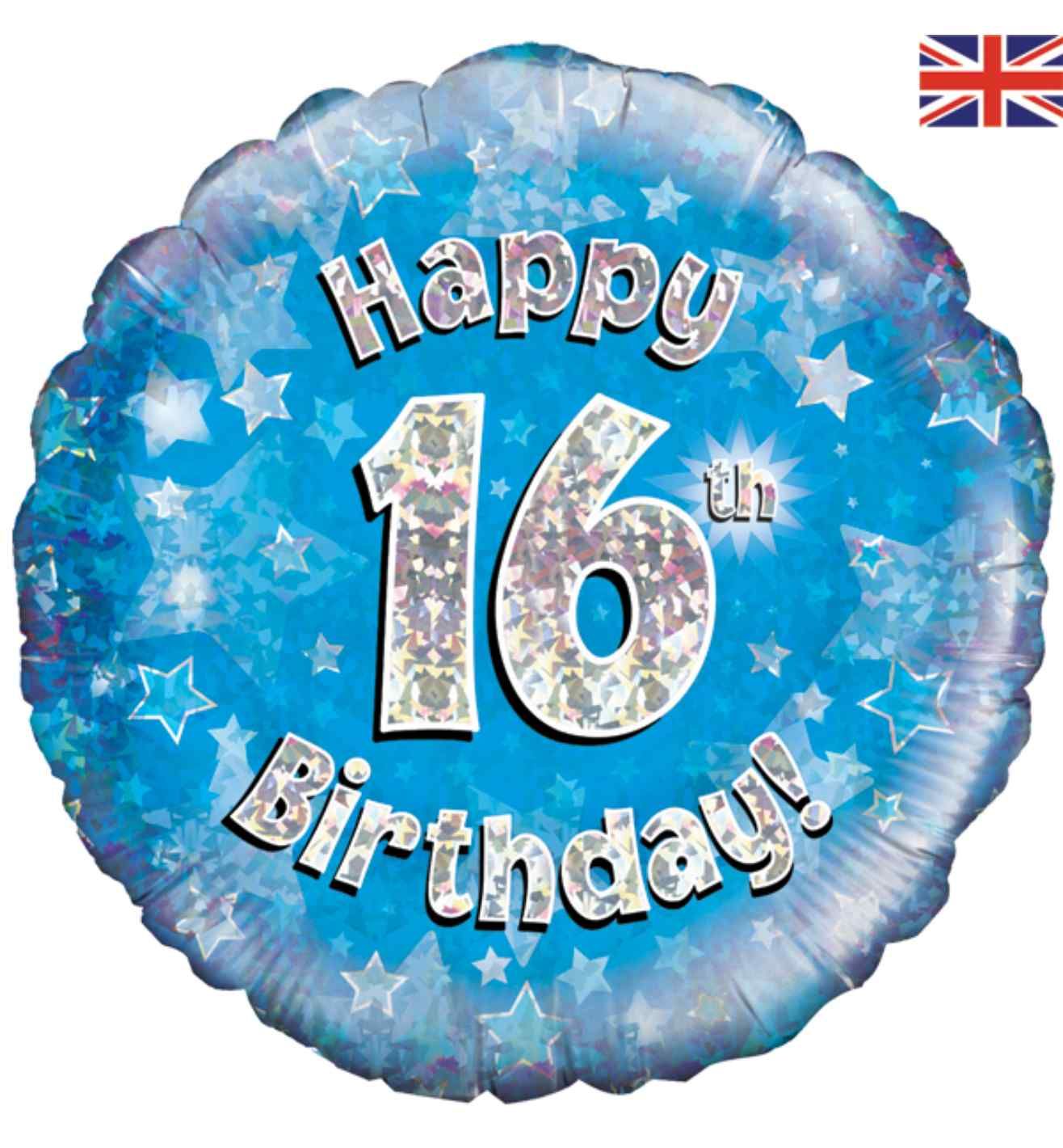 18" Oaktree 16th Birthday Blue Round