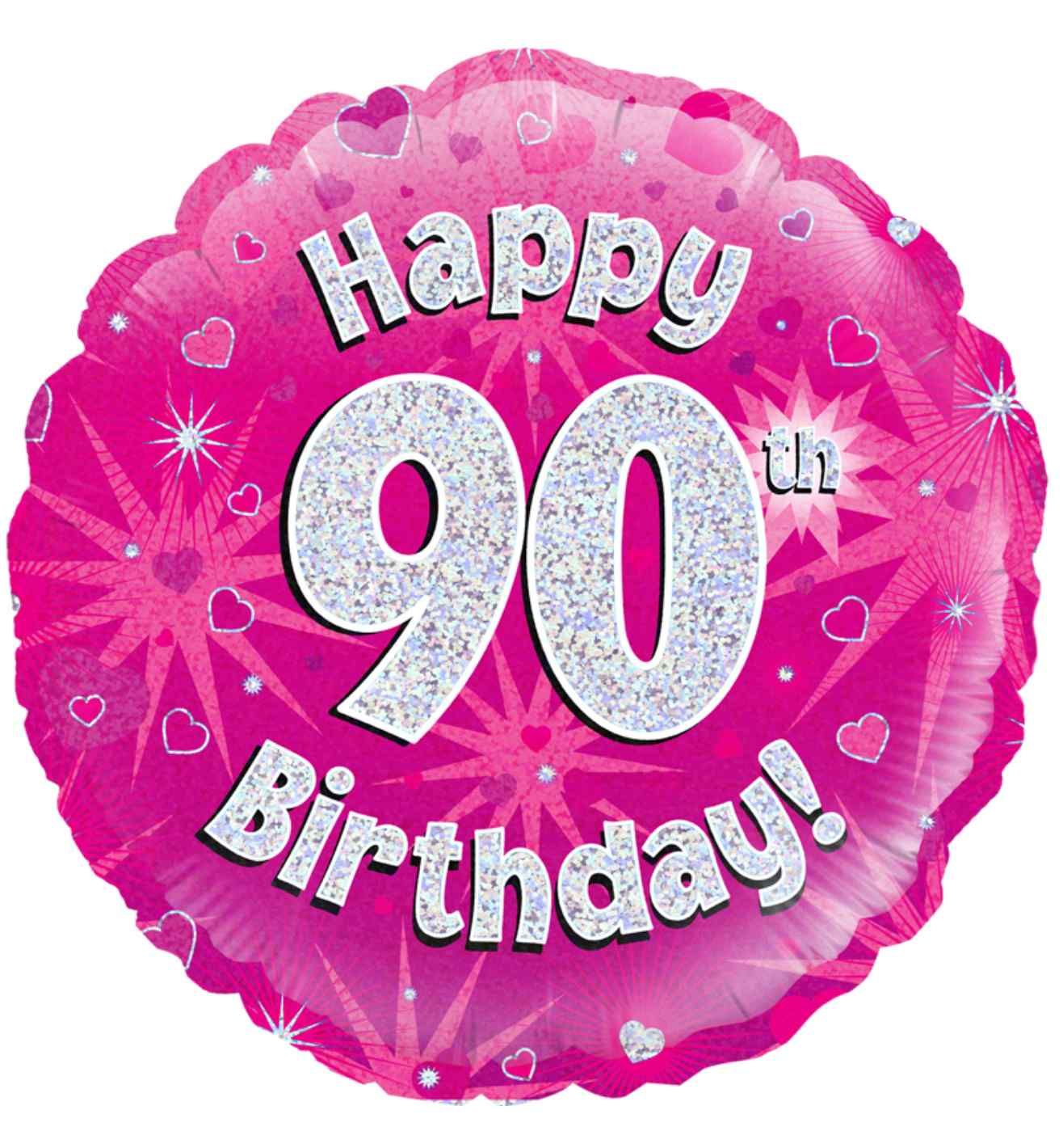 18" Oaktree 90th Birthday Pink Round
