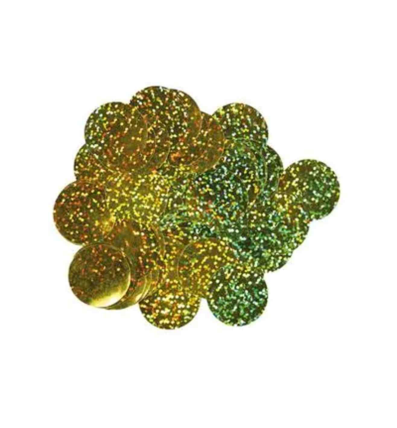 Oaktree Metallic Foil Confetti 10mm x 50g - Gold Holographic