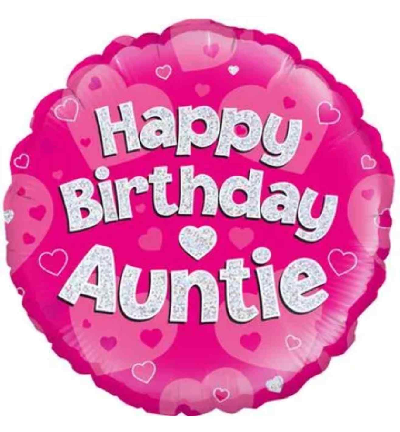 18" Oaktree Happy Birthday Auntie Pink Round