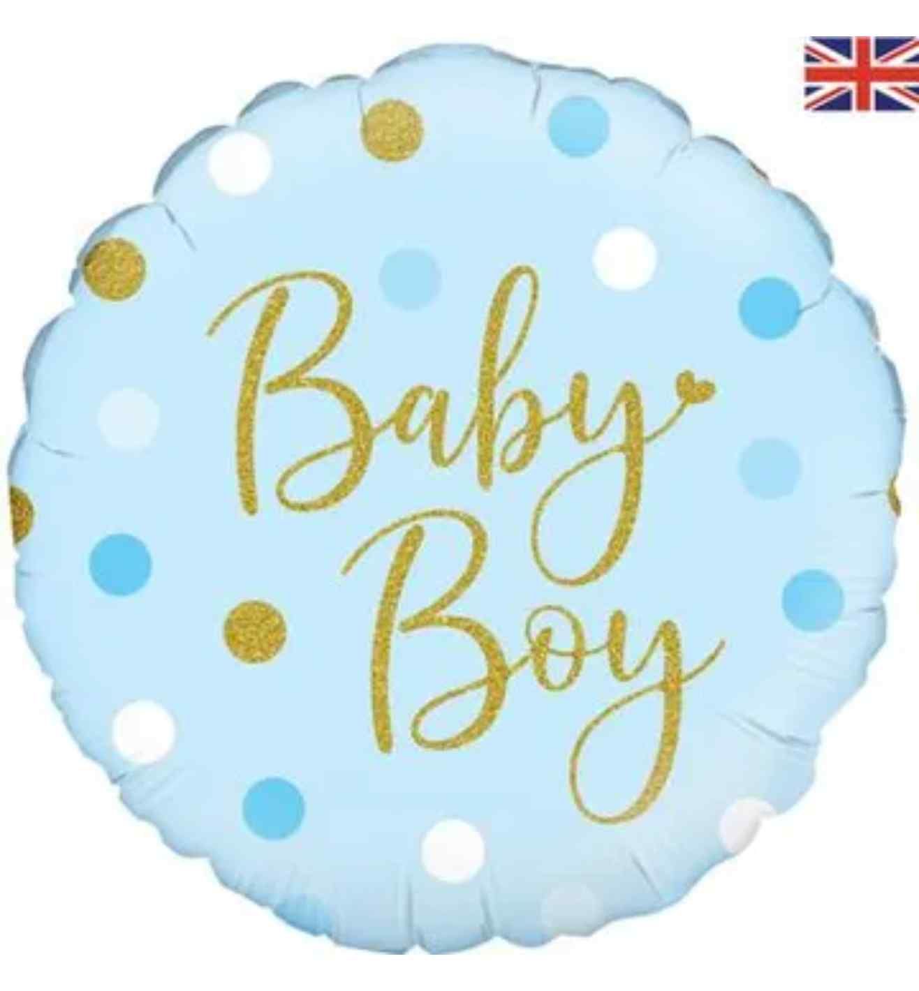 18" Oaktree Sparkling Baby Boy Dots Round