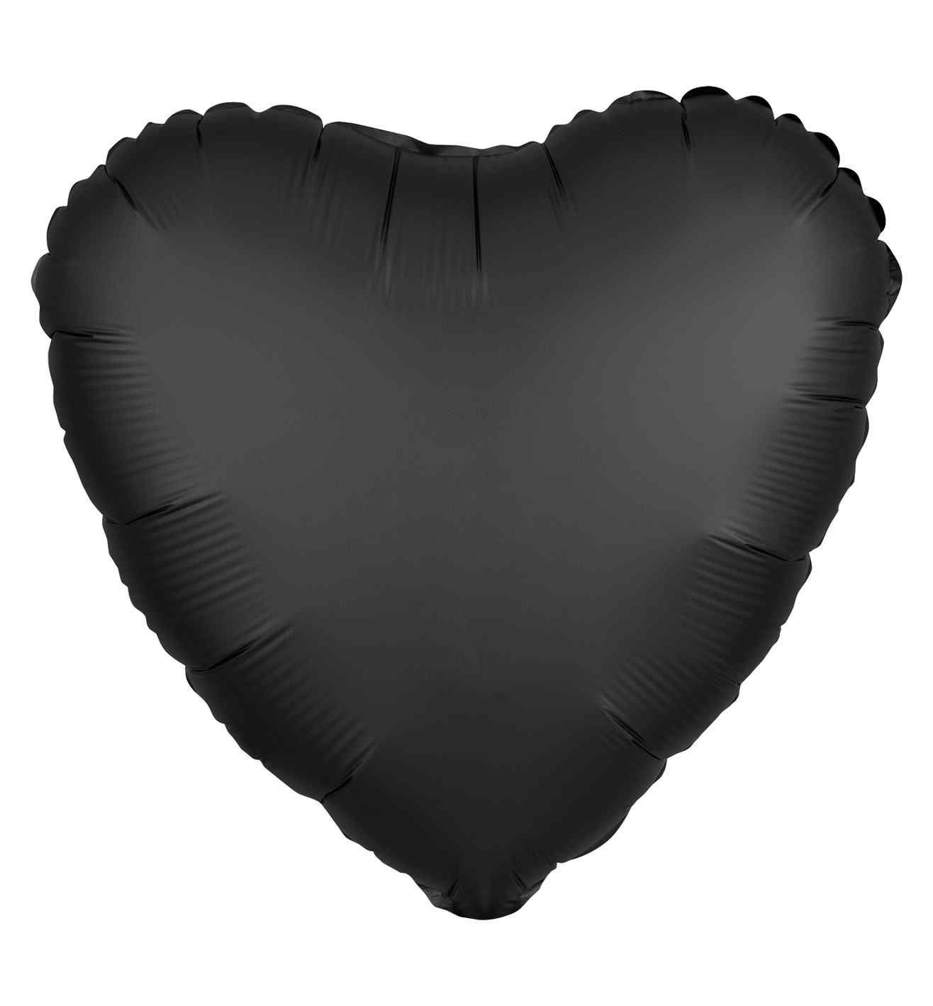 17" Onyx Heart Satin Luxe Foil Balloon Anagram - Unpackaged